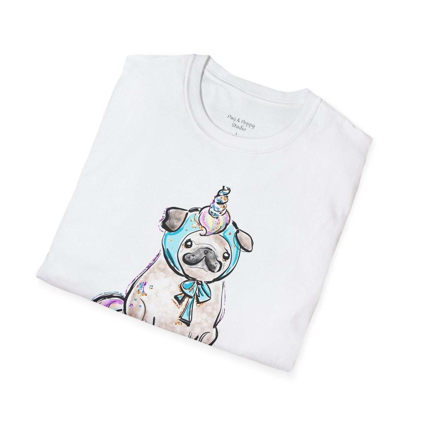 Unisex Softstyle T-Shirt Unicorn Pug