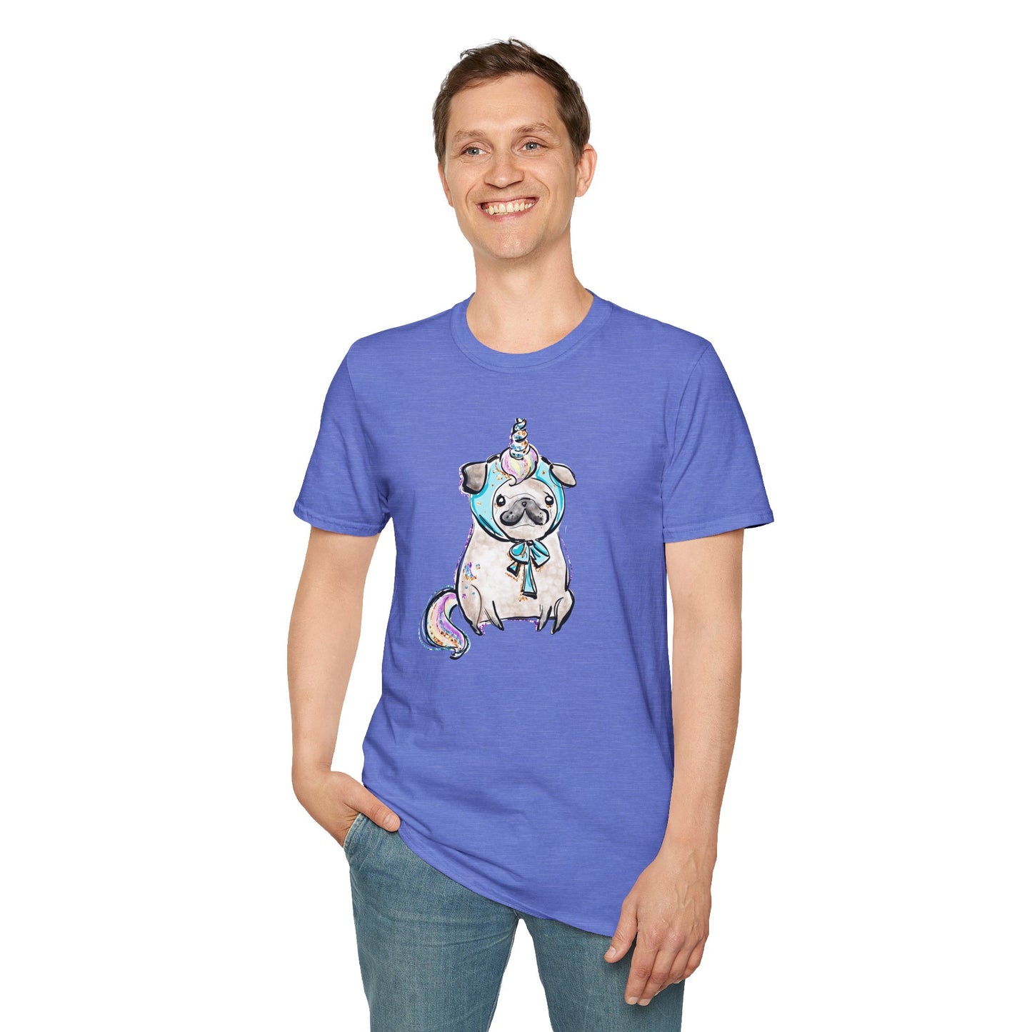 Unisex Softstyle T-Shirt Unicorn Pug