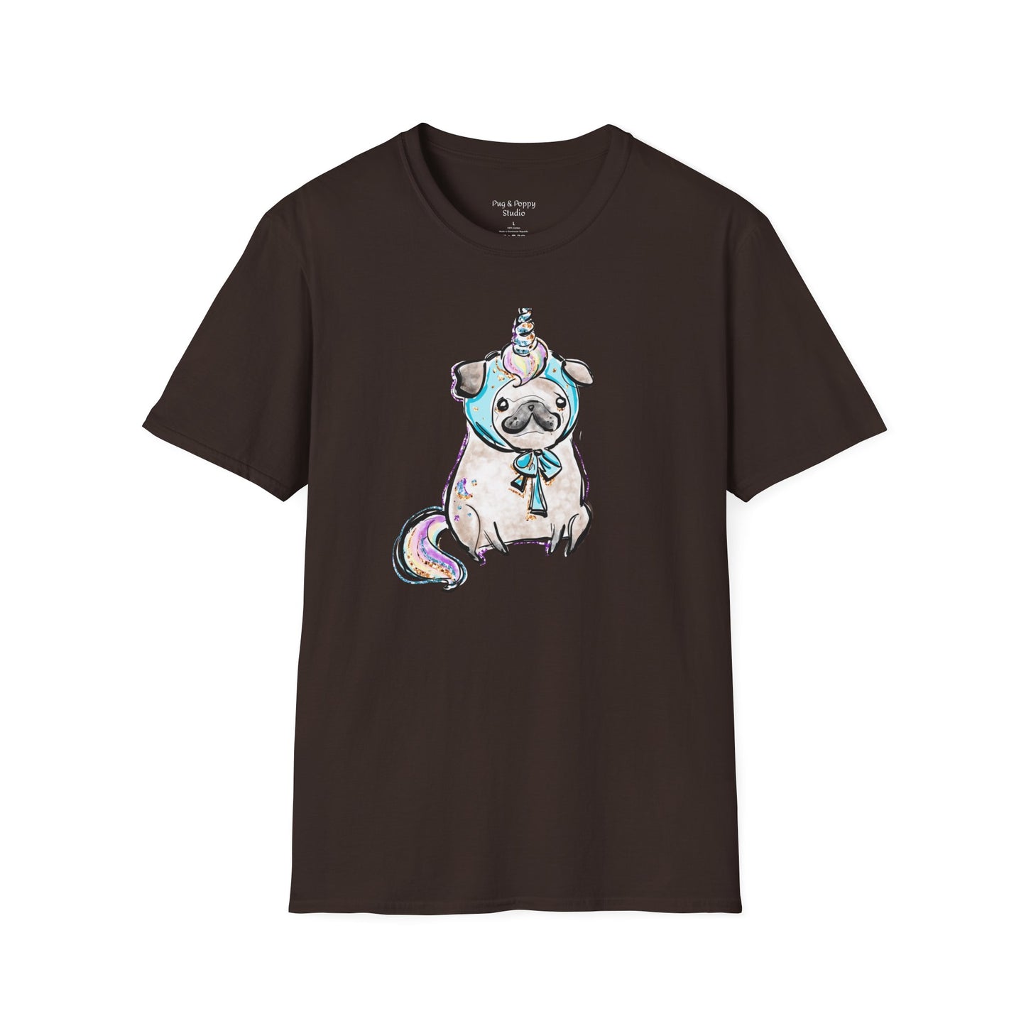 Unisex Softstyle T-Shirt Unicorn Pug