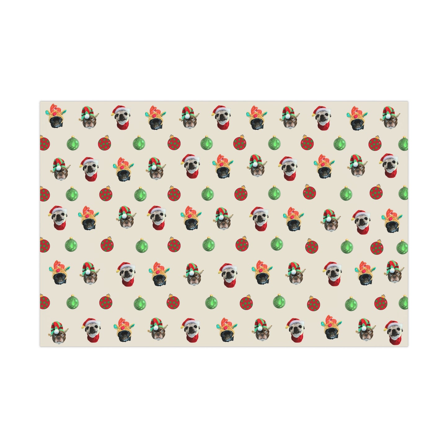 Gift Wrap Papers Silly Christmas Pugs