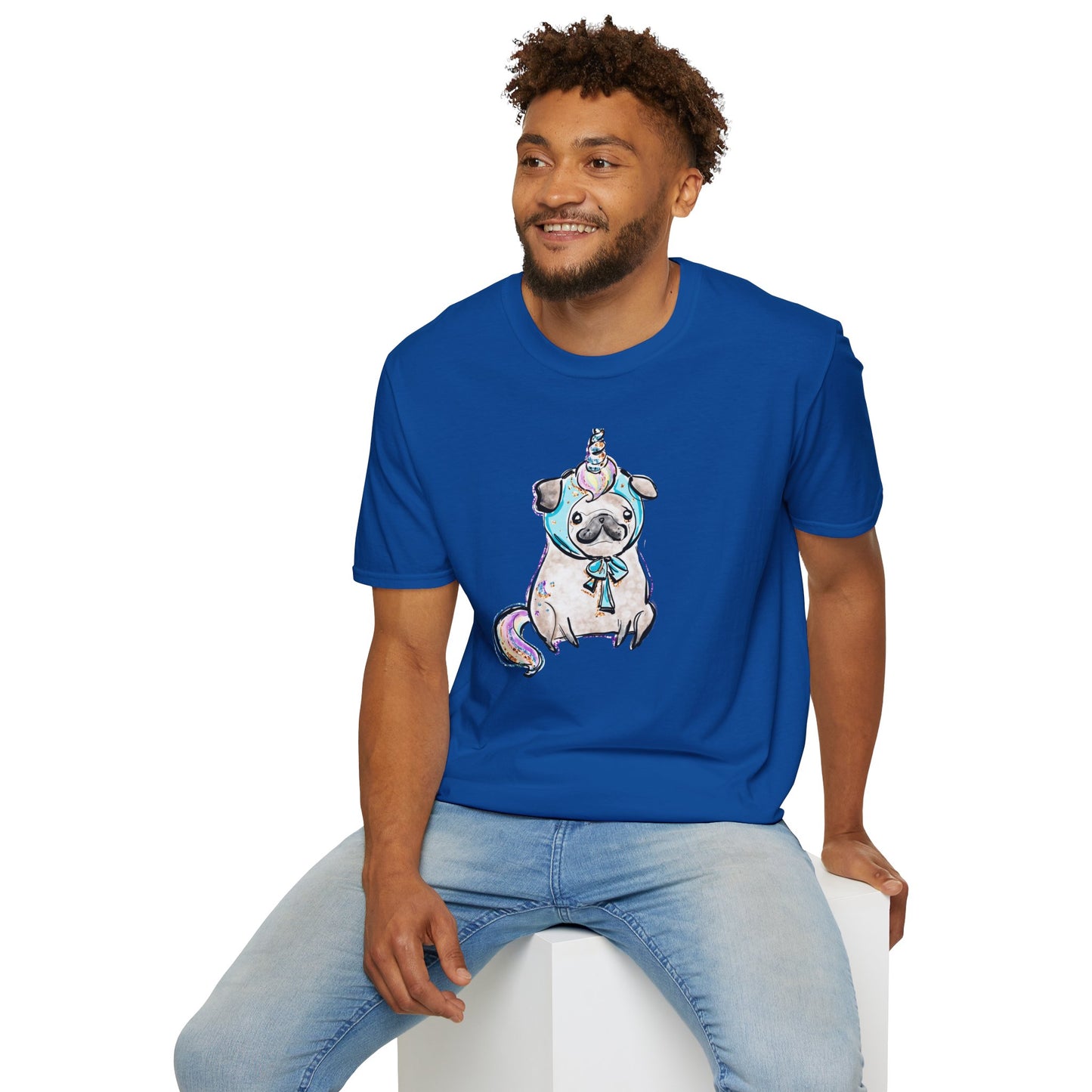 Unisex Softstyle T-Shirt Unicorn Pug