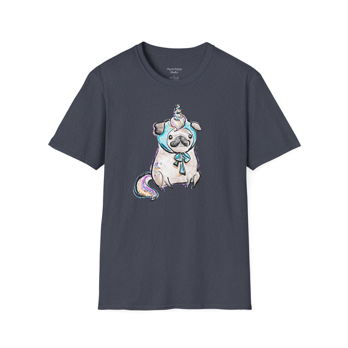 Unisex Softstyle T-Shirt Unicorn Pug