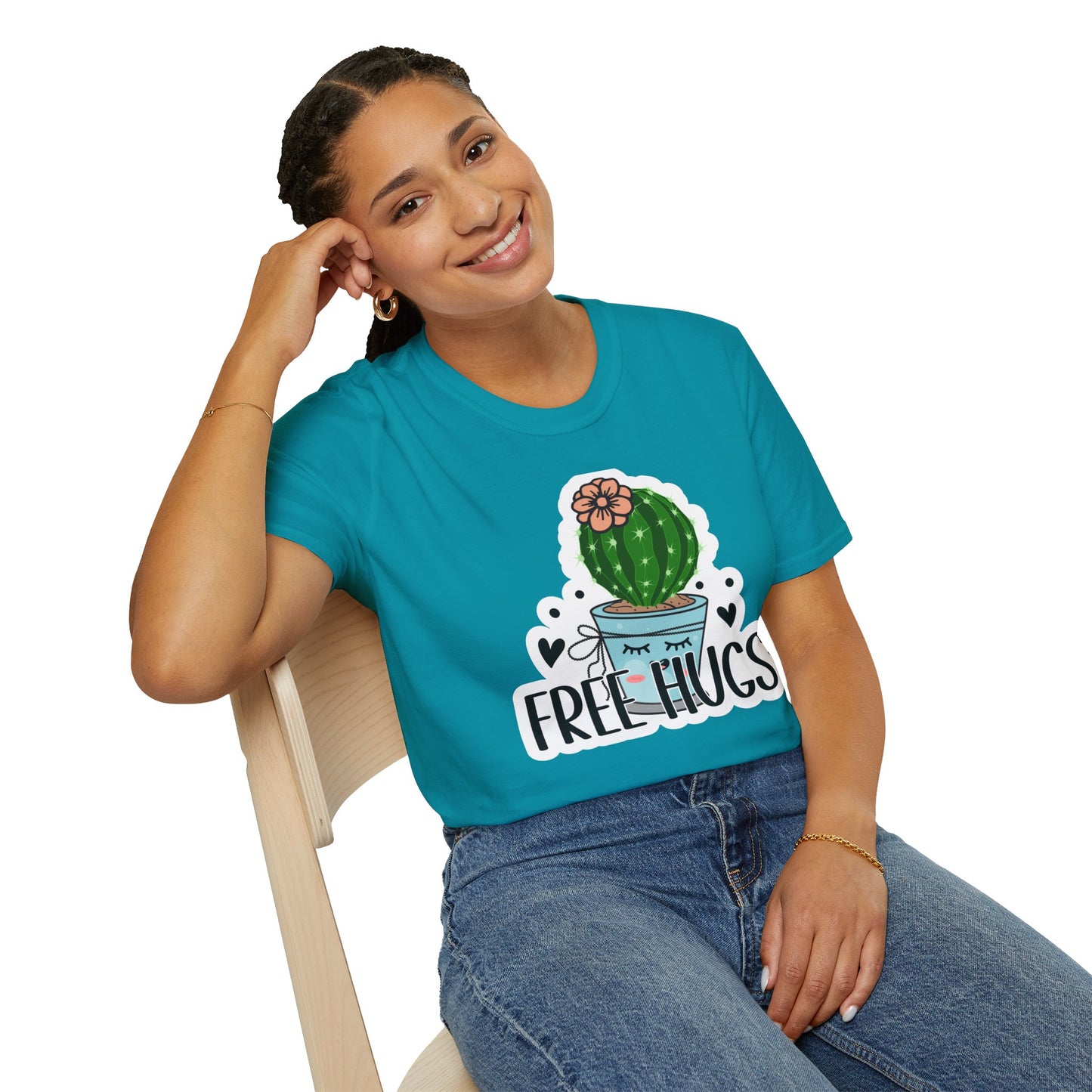 Unisex Softstyle T-Shirt Free Hugs, Cactus Tee Shirt