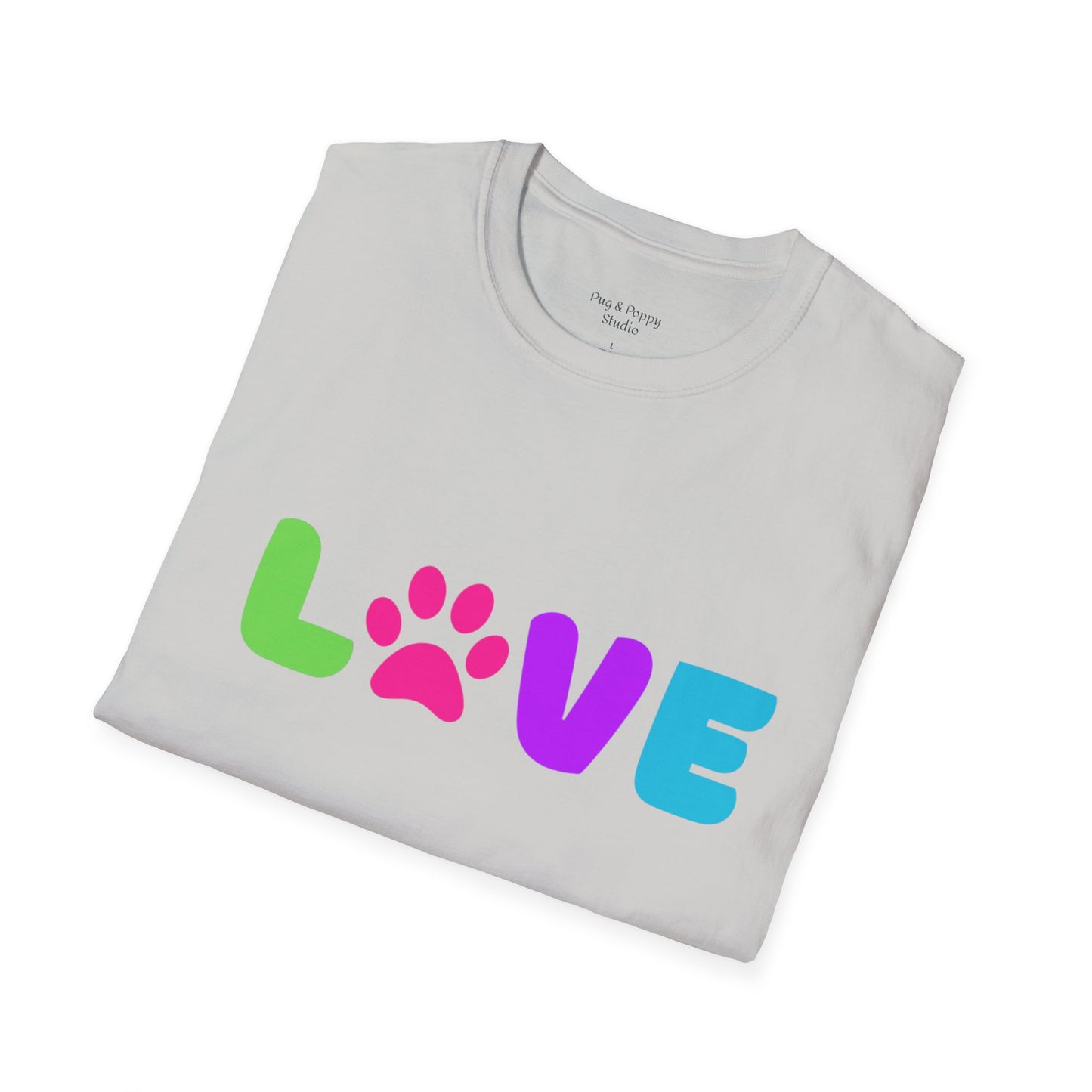 Unisex Softstyle T-Shirt Dog Print Love Shirt