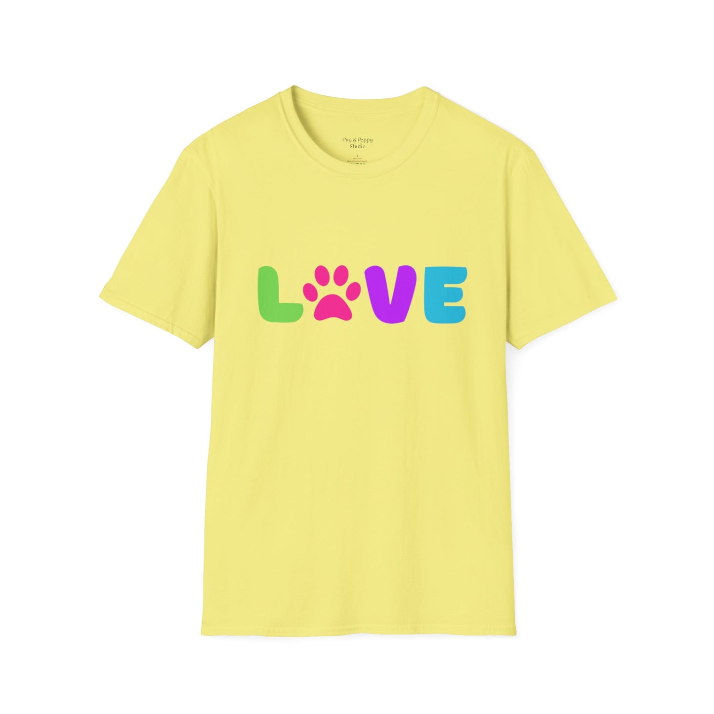 Unisex Softstyle T-Shirt Dog Print Love Shirt