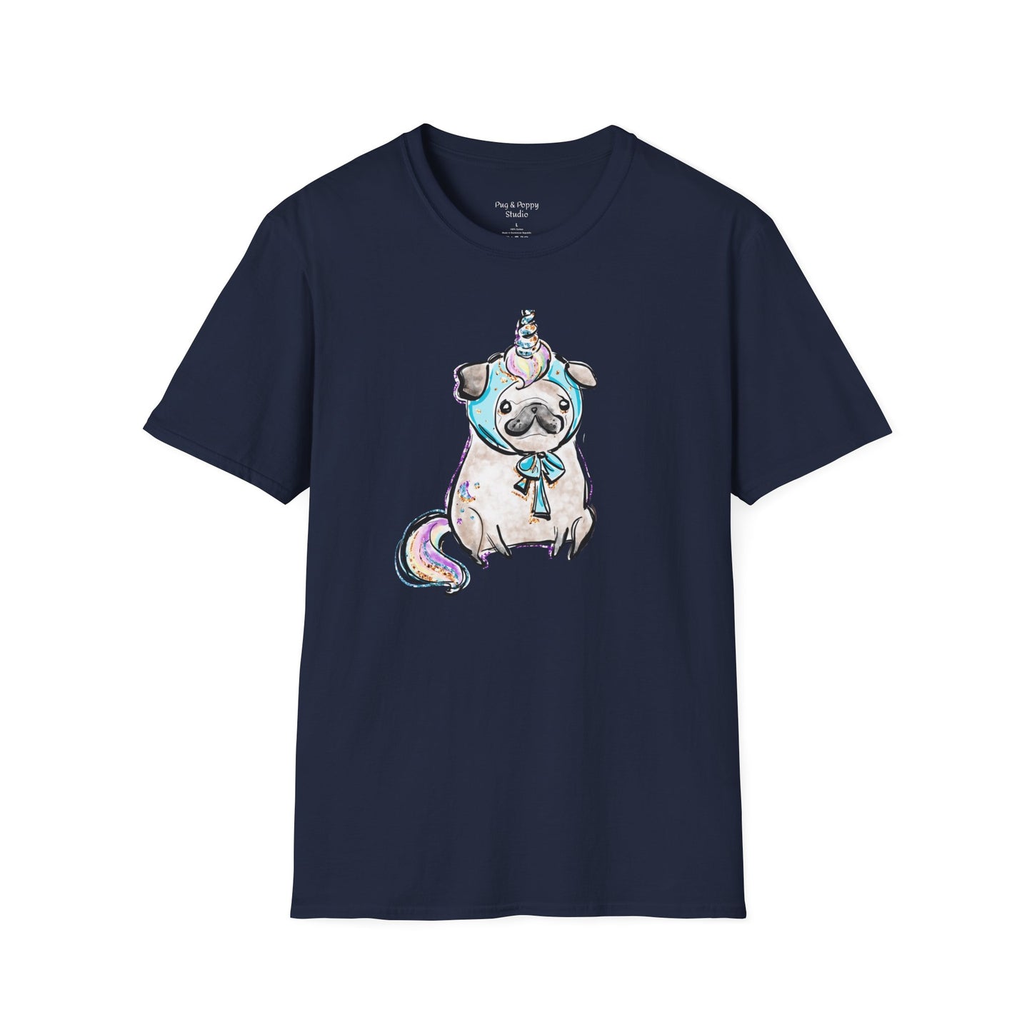 Unisex Softstyle T-Shirt Unicorn Pug