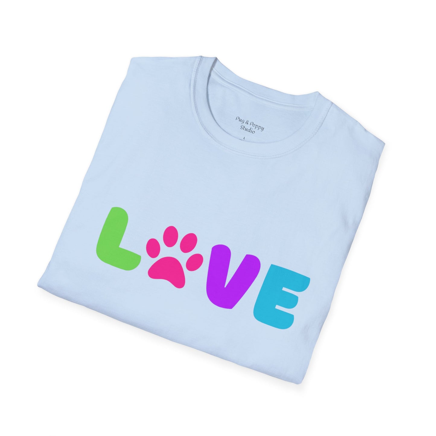 Unisex Softstyle T-Shirt Dog Print Love Shirt