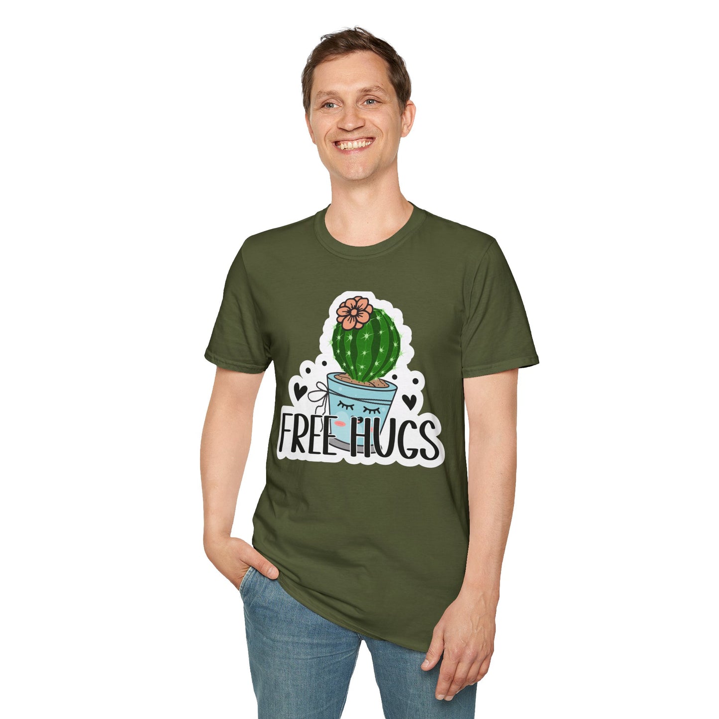 Unisex Softstyle T-Shirt Free Hugs, Cactus Tee Shirt