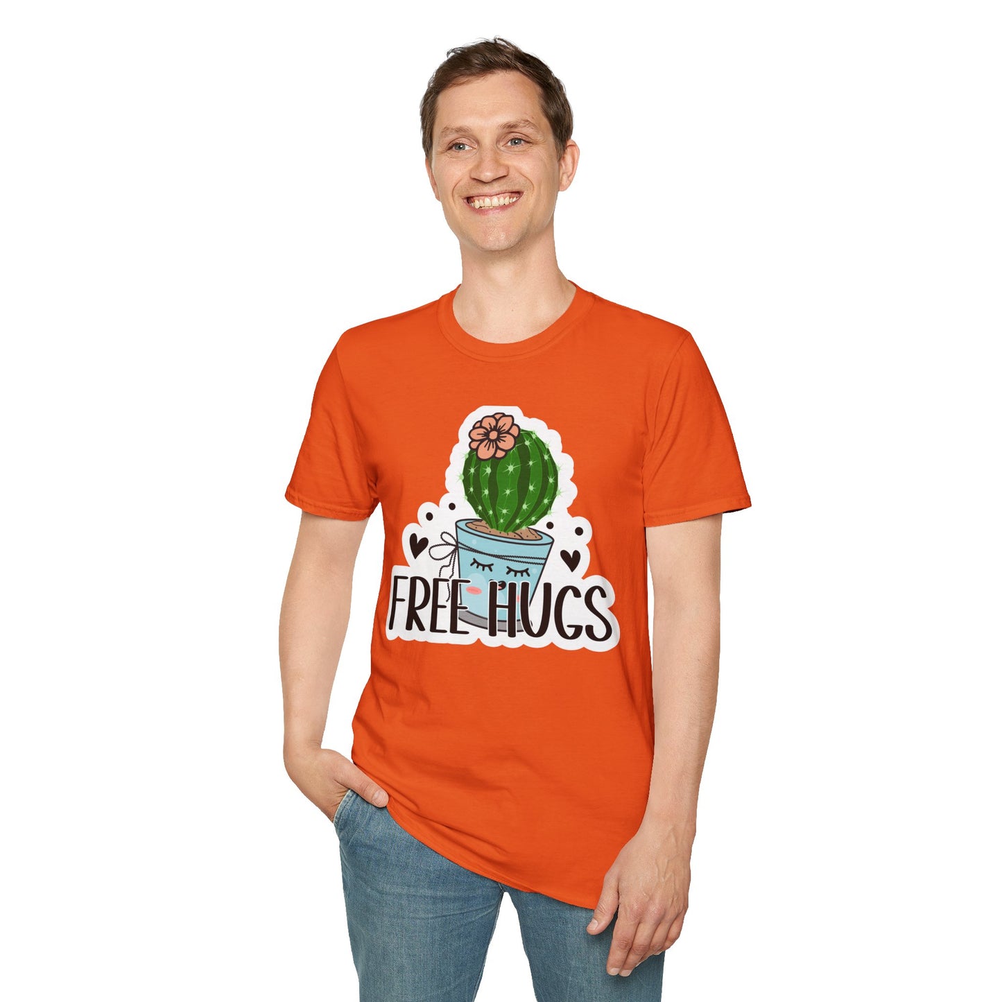 Unisex Softstyle T-Shirt Free Hugs, Cactus Tee Shirt