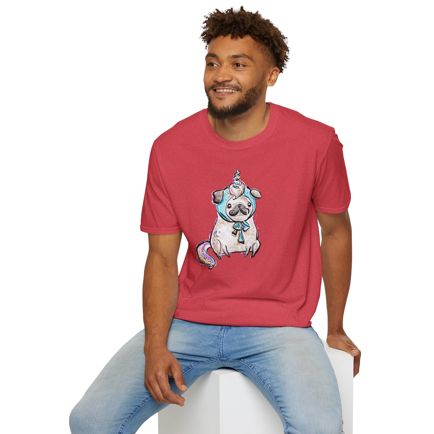 Unisex Softstyle T-Shirt Unicorn Pug