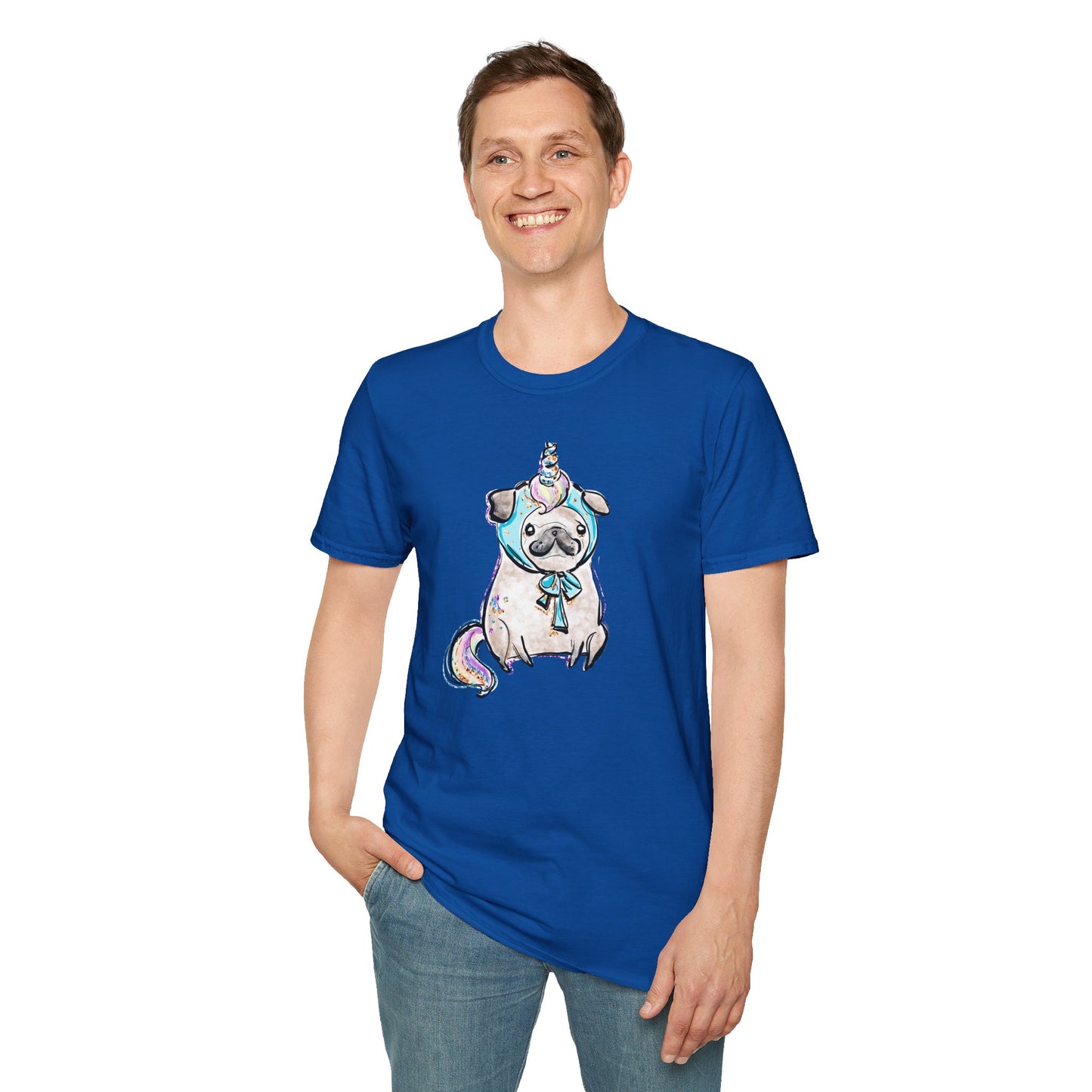 Unisex Softstyle T-Shirt Unicorn Pug