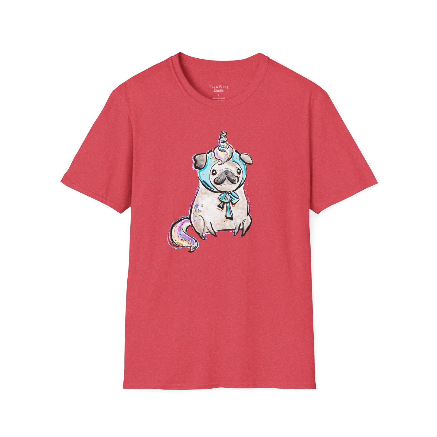 Unisex Softstyle T-Shirt Unicorn Pug