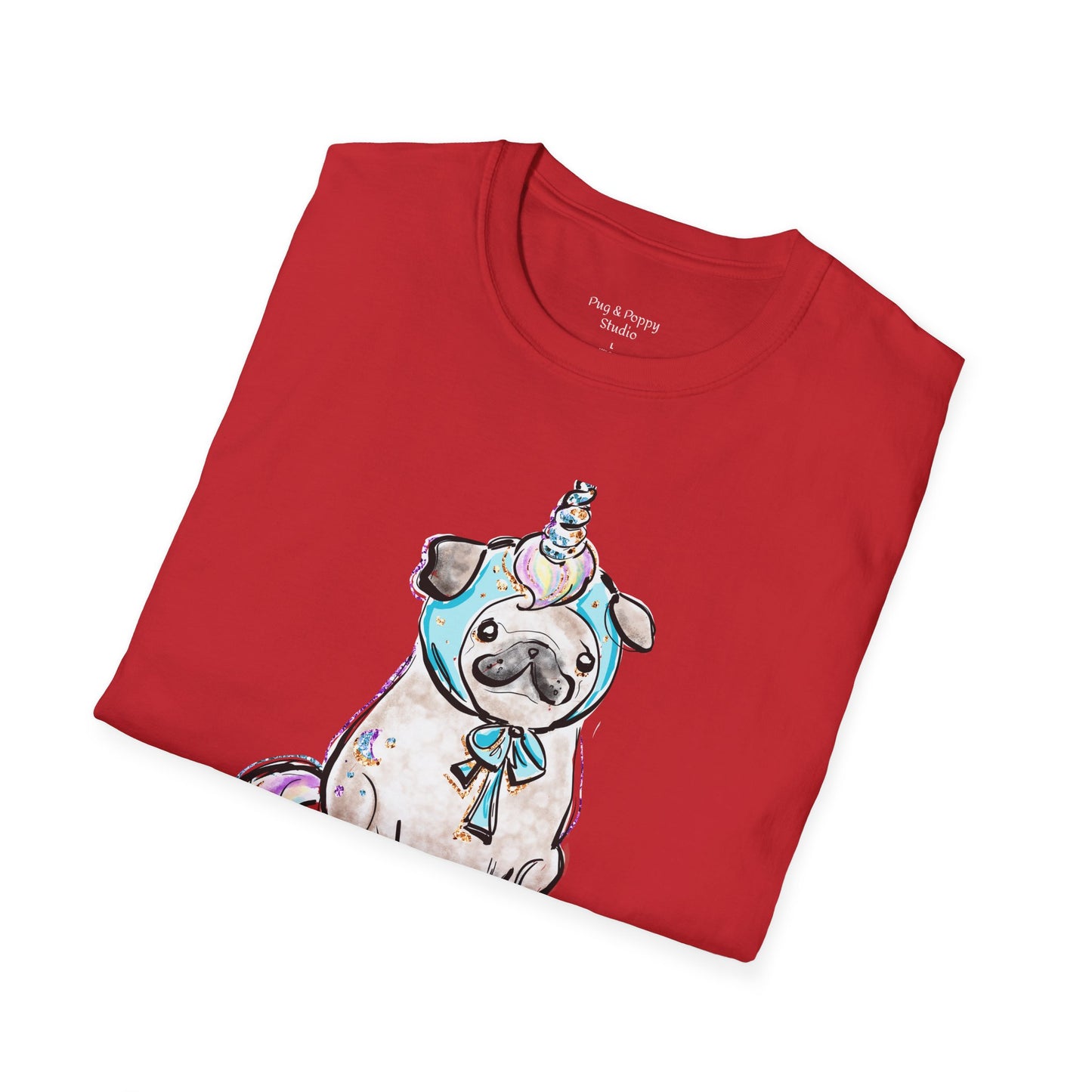 Unisex Softstyle T-Shirt Unicorn Pug