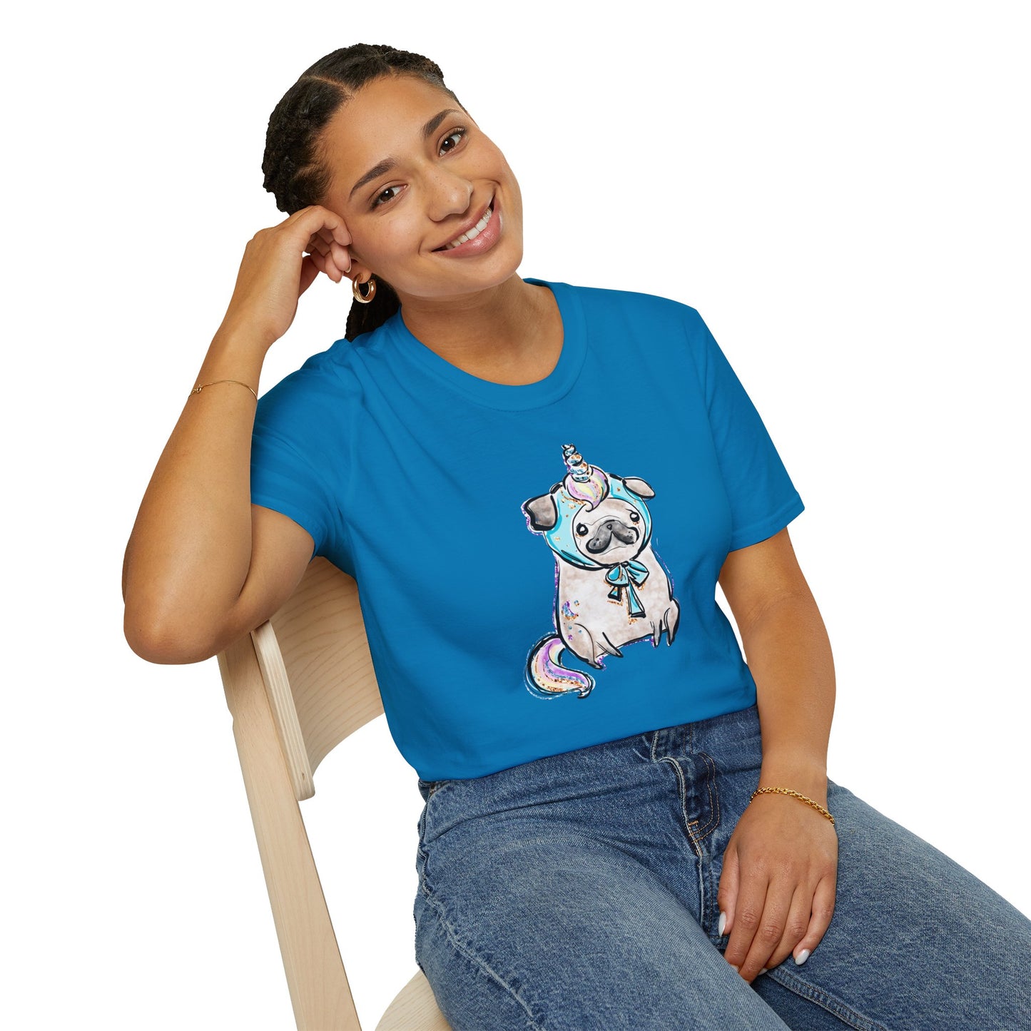 Unisex Softstyle T-Shirt Unicorn Pug