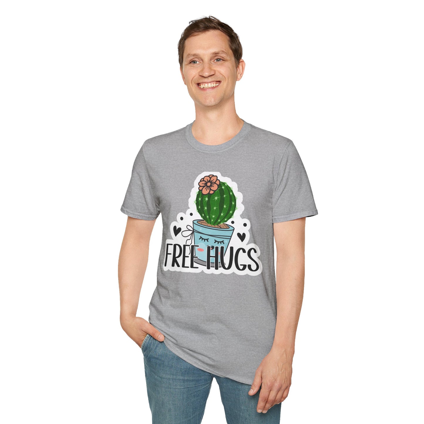 Unisex Softstyle T-Shirt Free Hugs, Cactus Tee Shirt