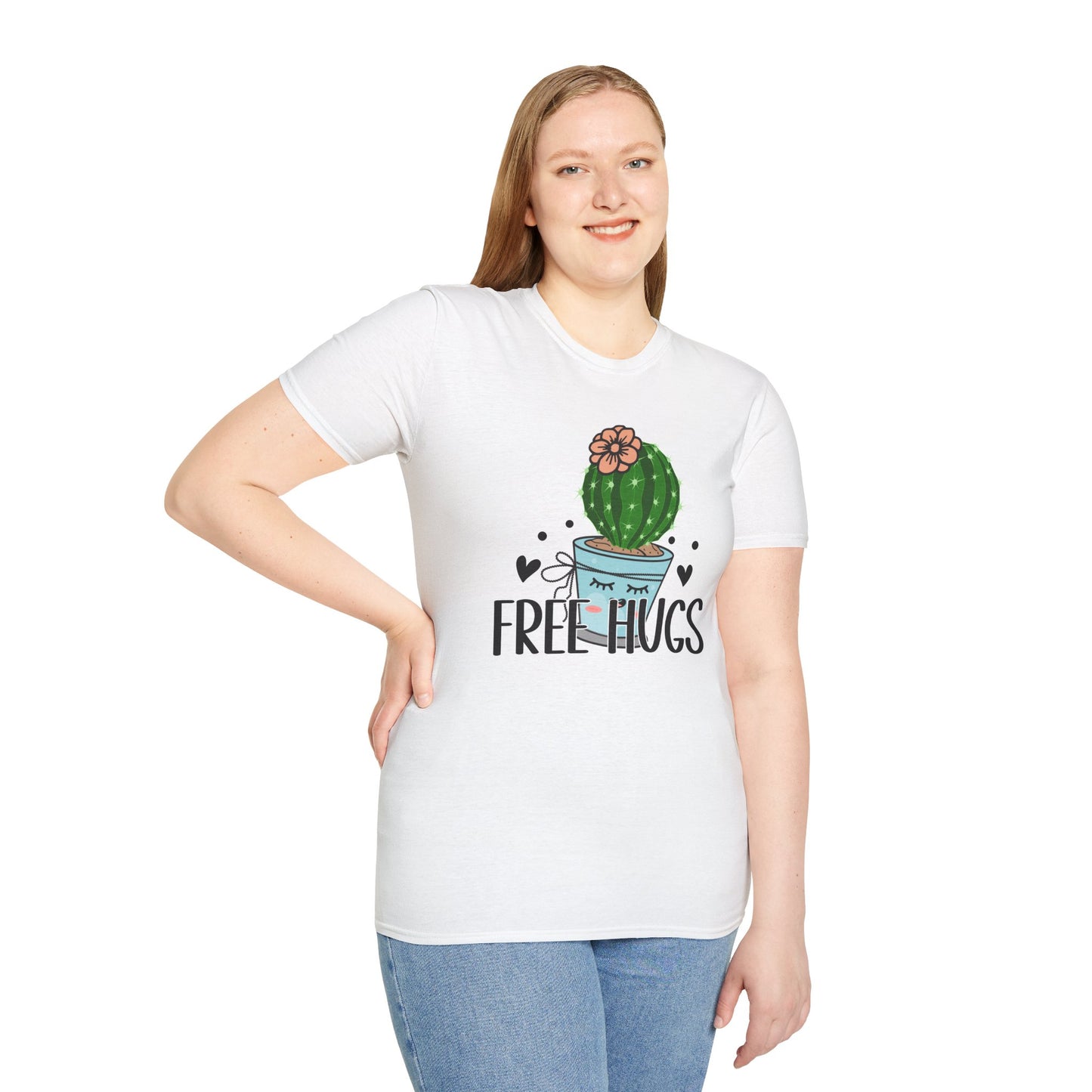 Unisex Softstyle T-Shirt Free Hugs, Cactus Tee Shirt