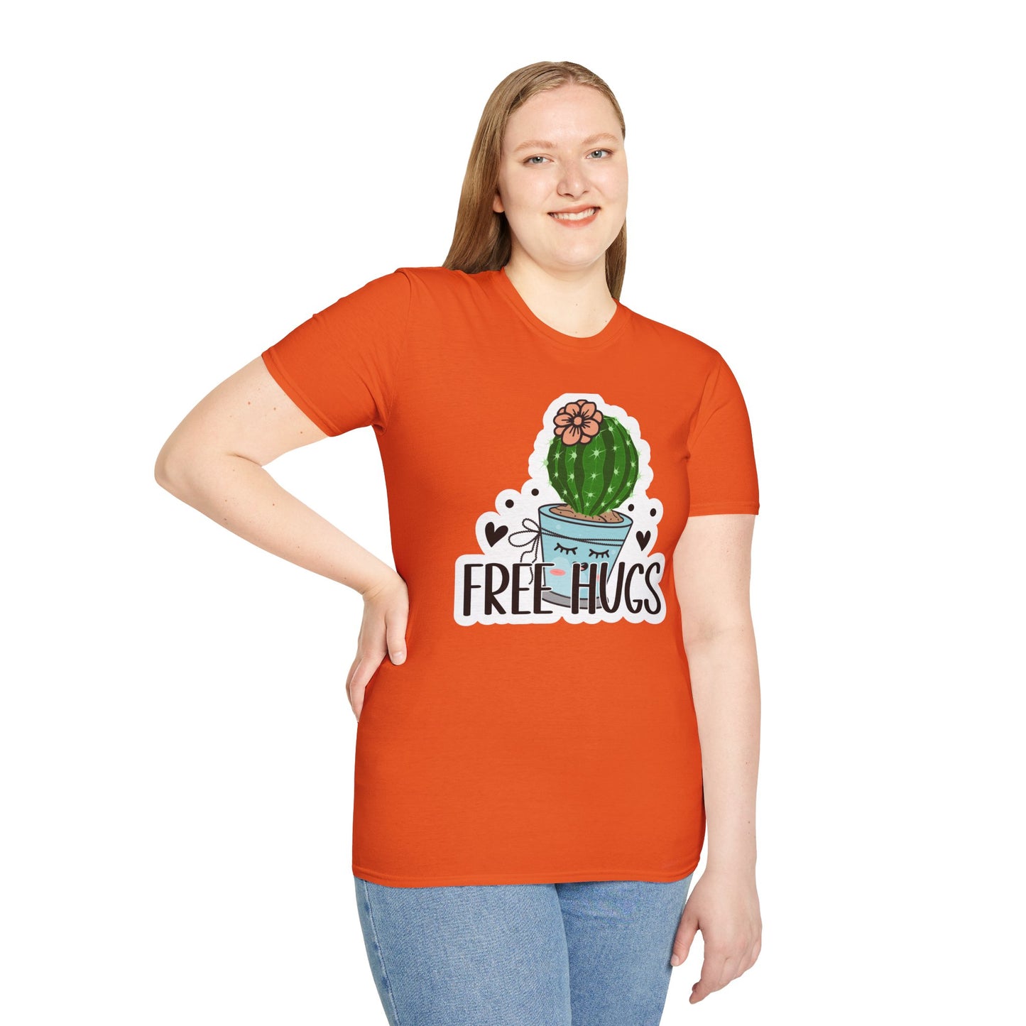 Unisex Softstyle T-Shirt Free Hugs, Cactus Tee Shirt