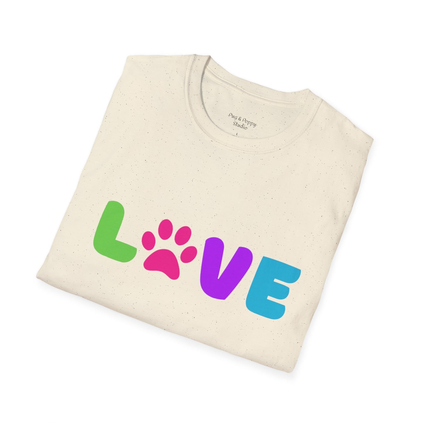 Unisex Softstyle T-Shirt Dog Print Love Shirt