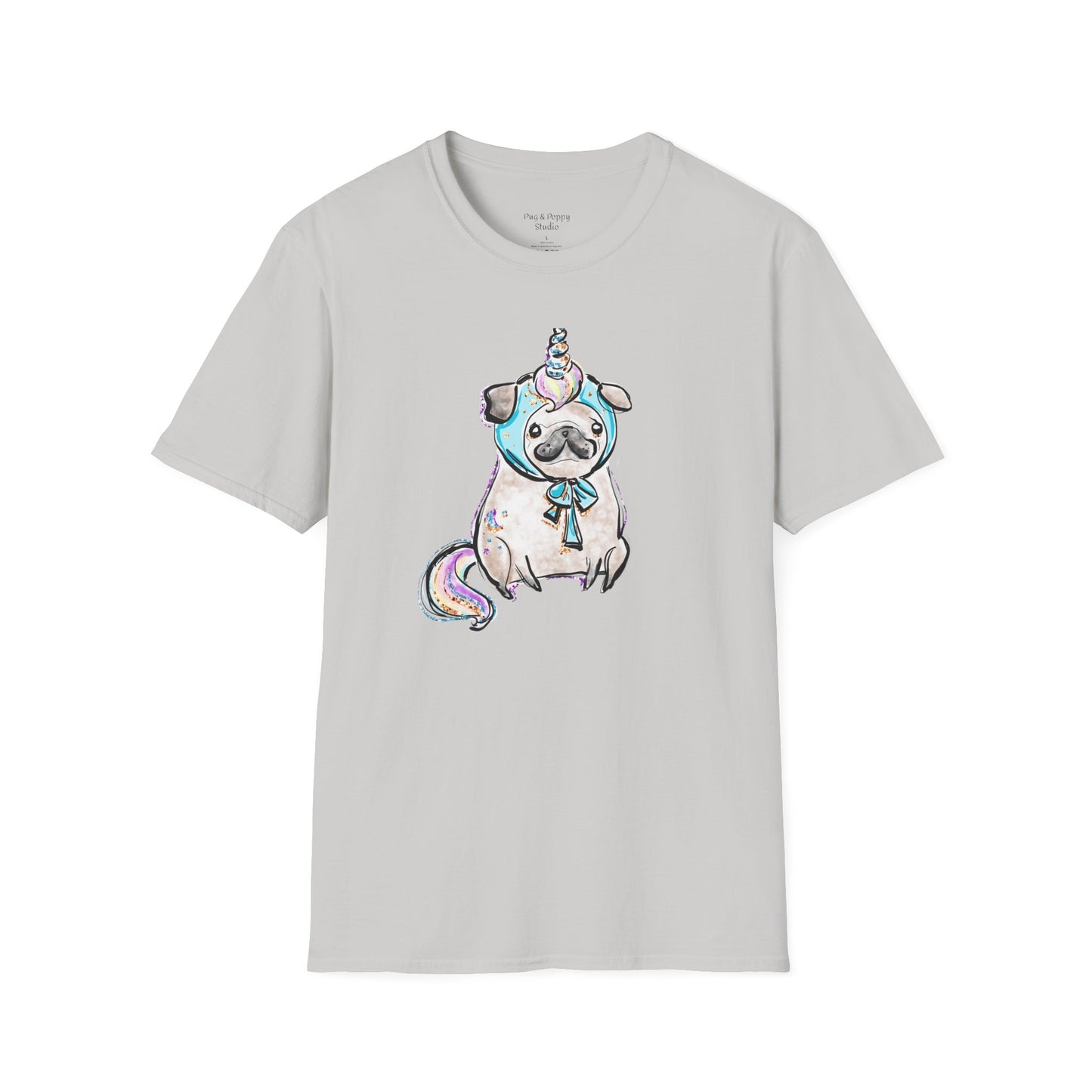 Unisex Softstyle T-Shirt Unicorn Pug