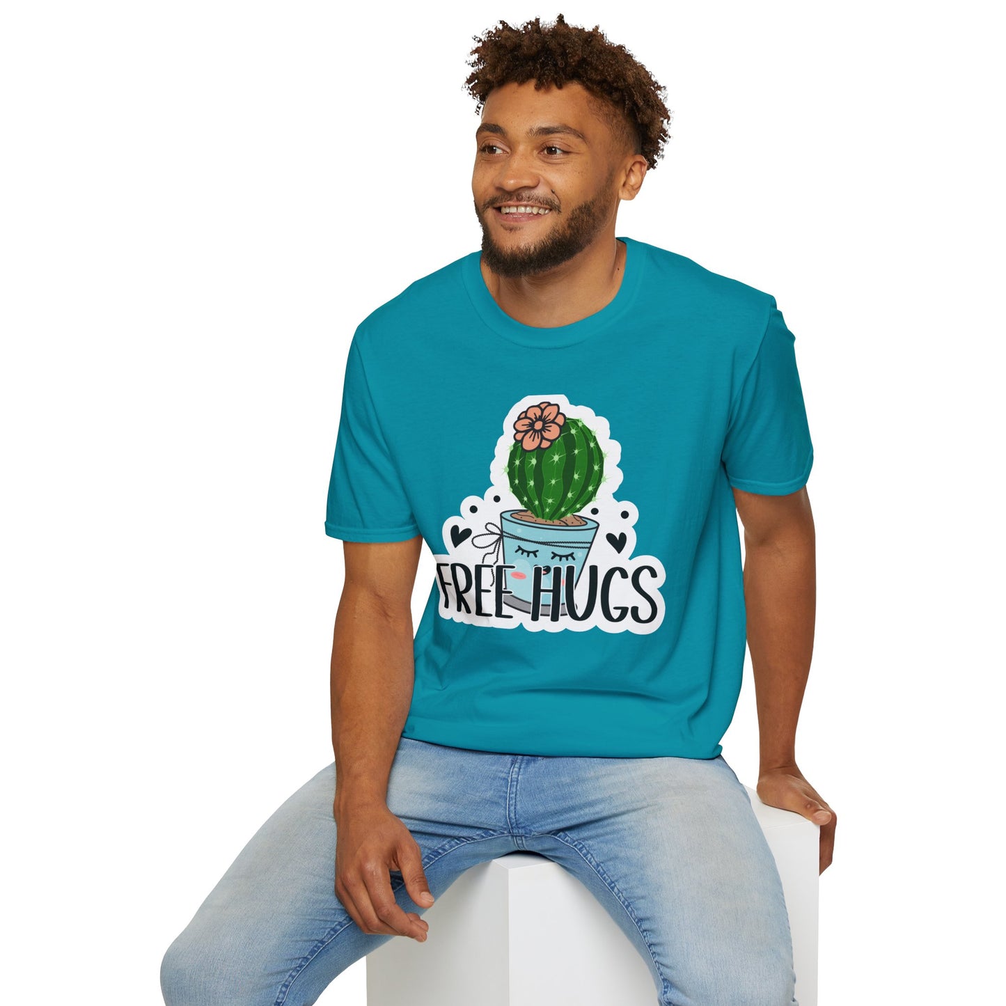 Unisex Softstyle T-Shirt Free Hugs, Cactus Tee Shirt
