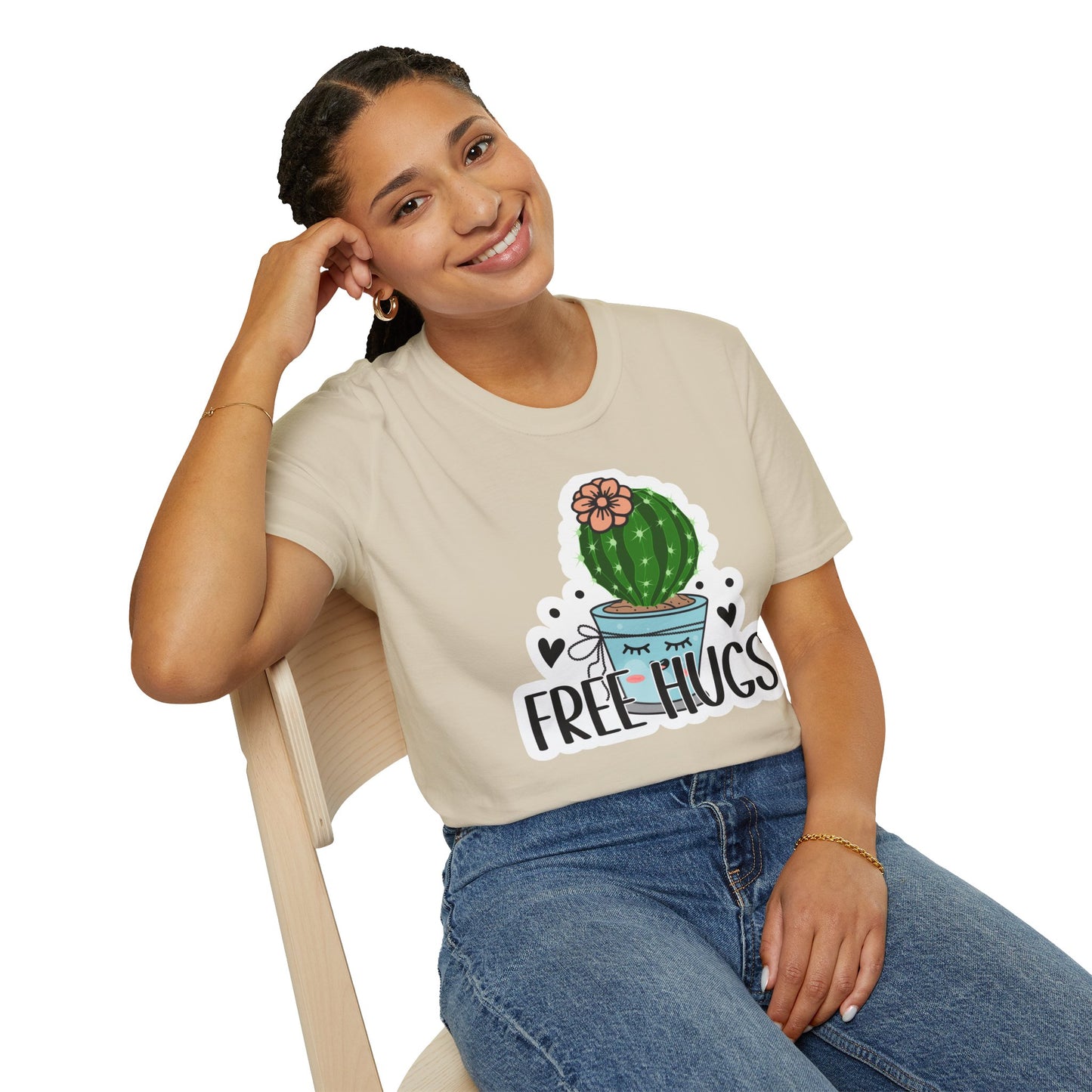 Unisex Softstyle T-Shirt Free Hugs, Cactus Tee Shirt