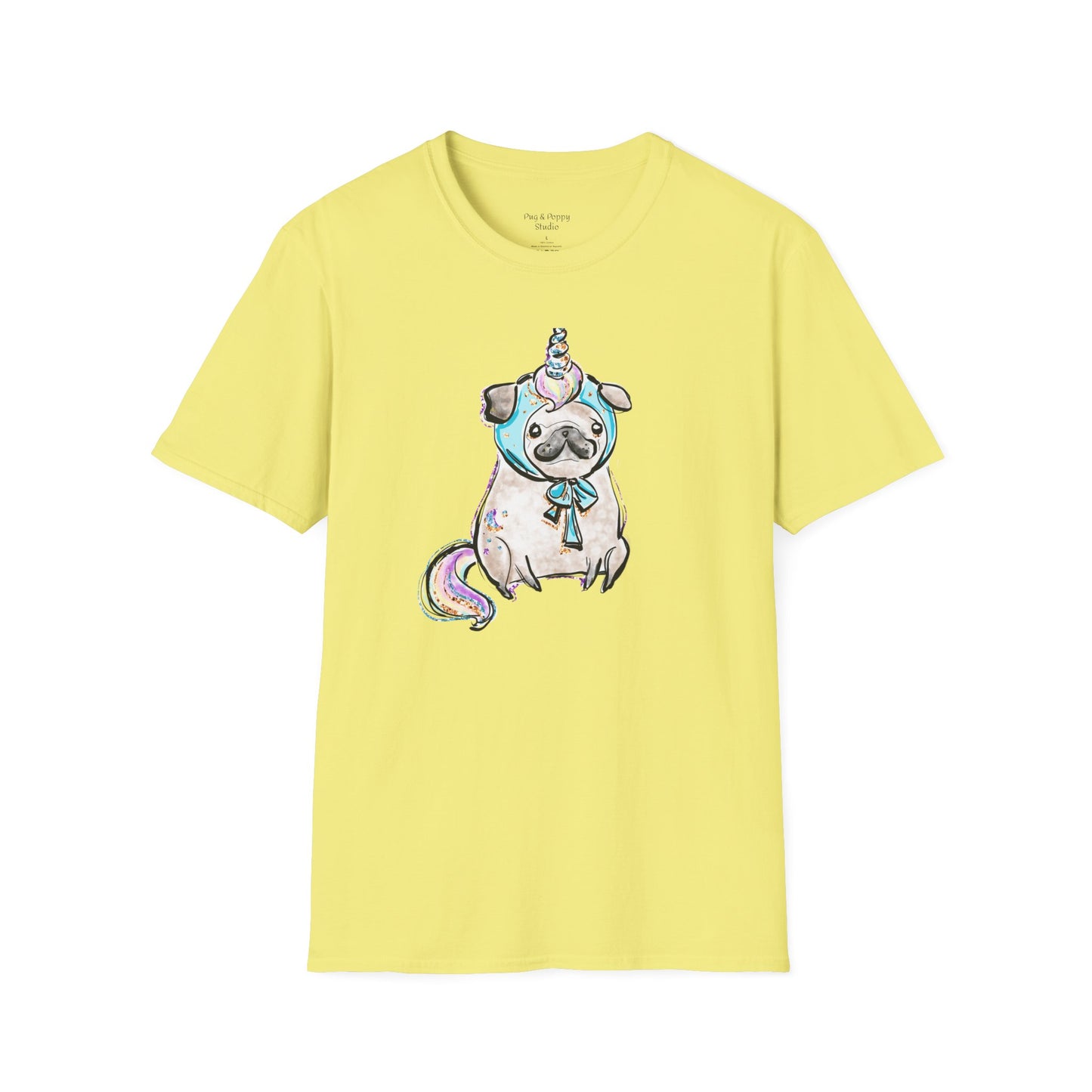 Unisex Softstyle T-Shirt Unicorn Pug