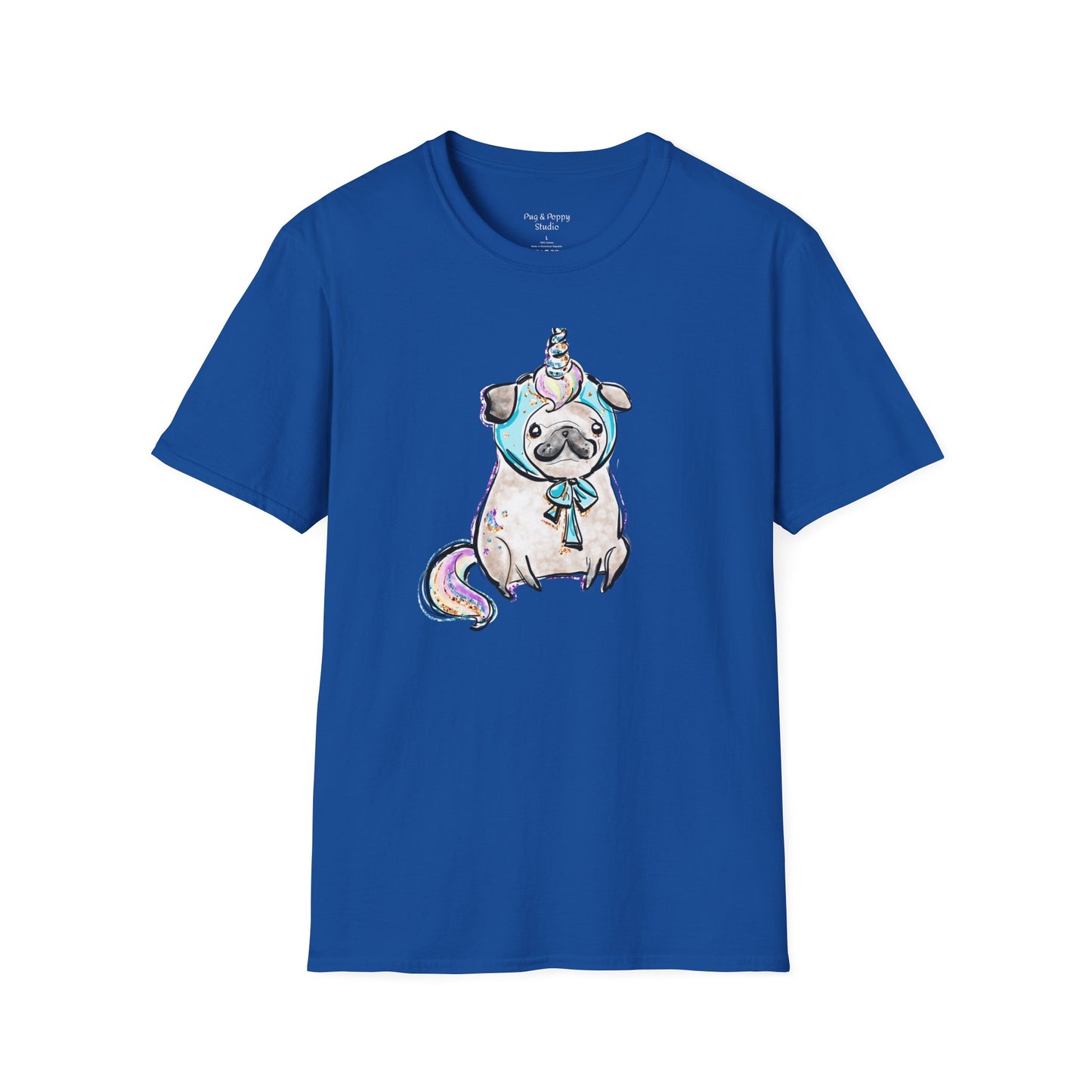 Unisex Softstyle T-Shirt Unicorn Pug