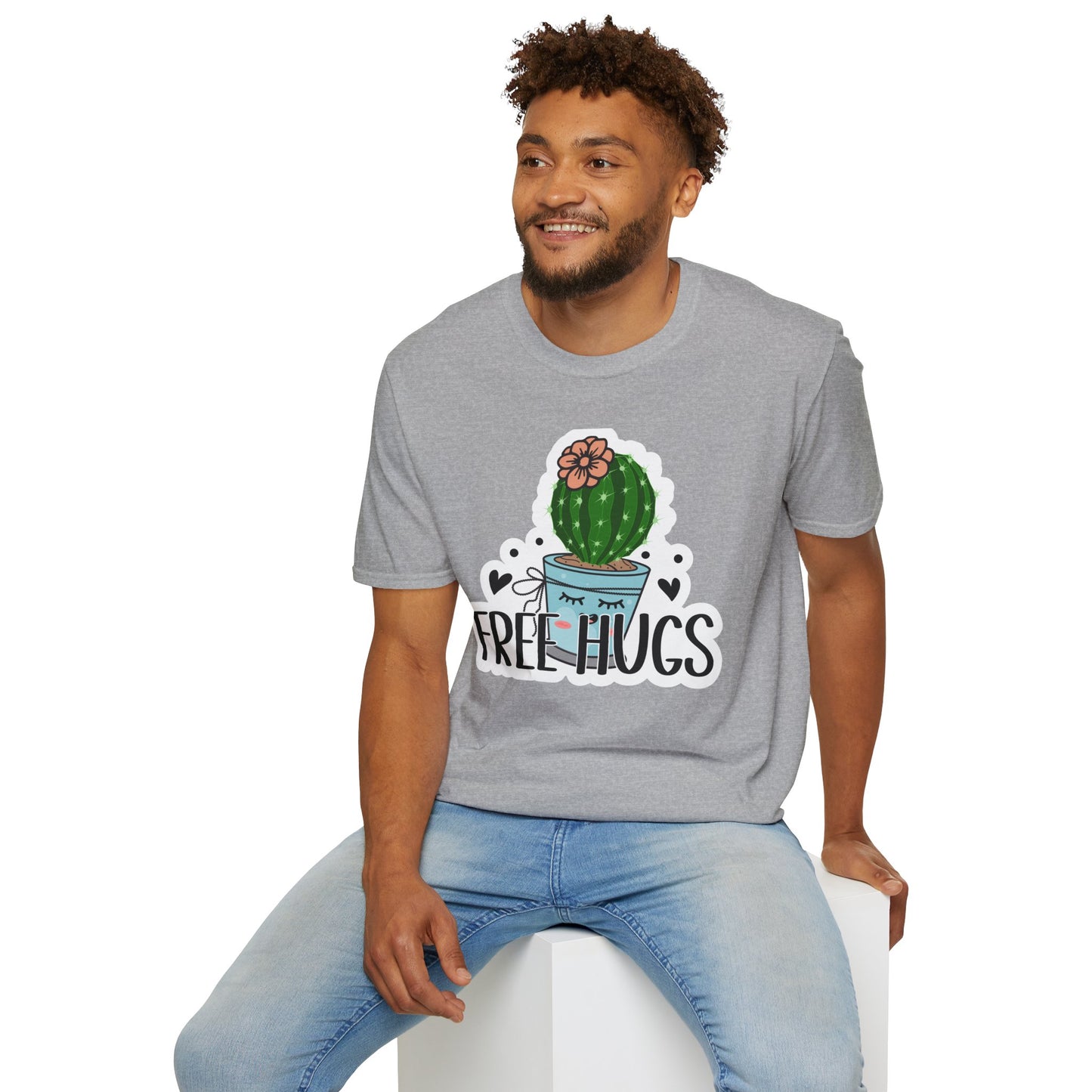 Unisex Softstyle T-Shirt Free Hugs, Cactus Tee Shirt