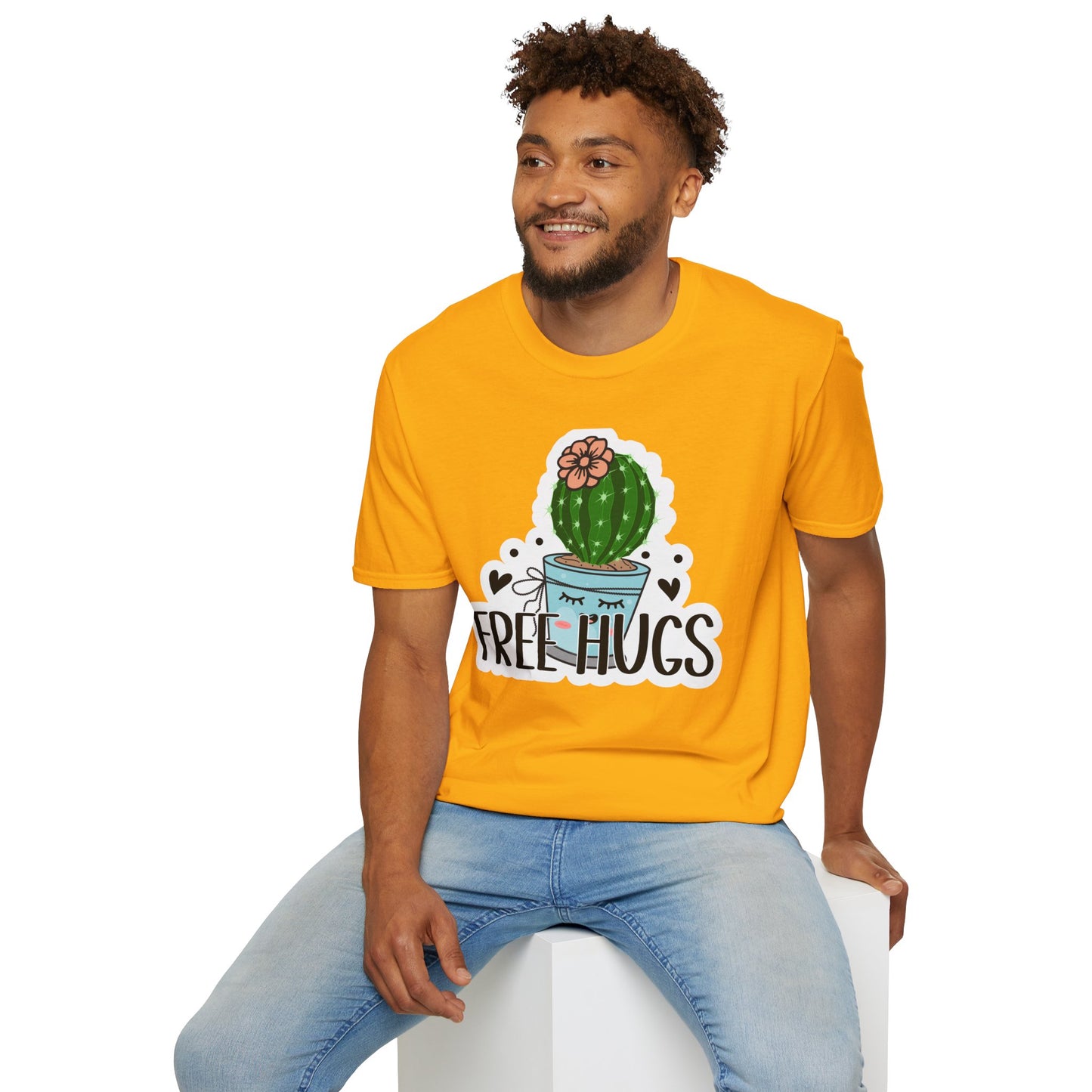 Unisex Softstyle T-Shirt Free Hugs, Cactus Tee Shirt