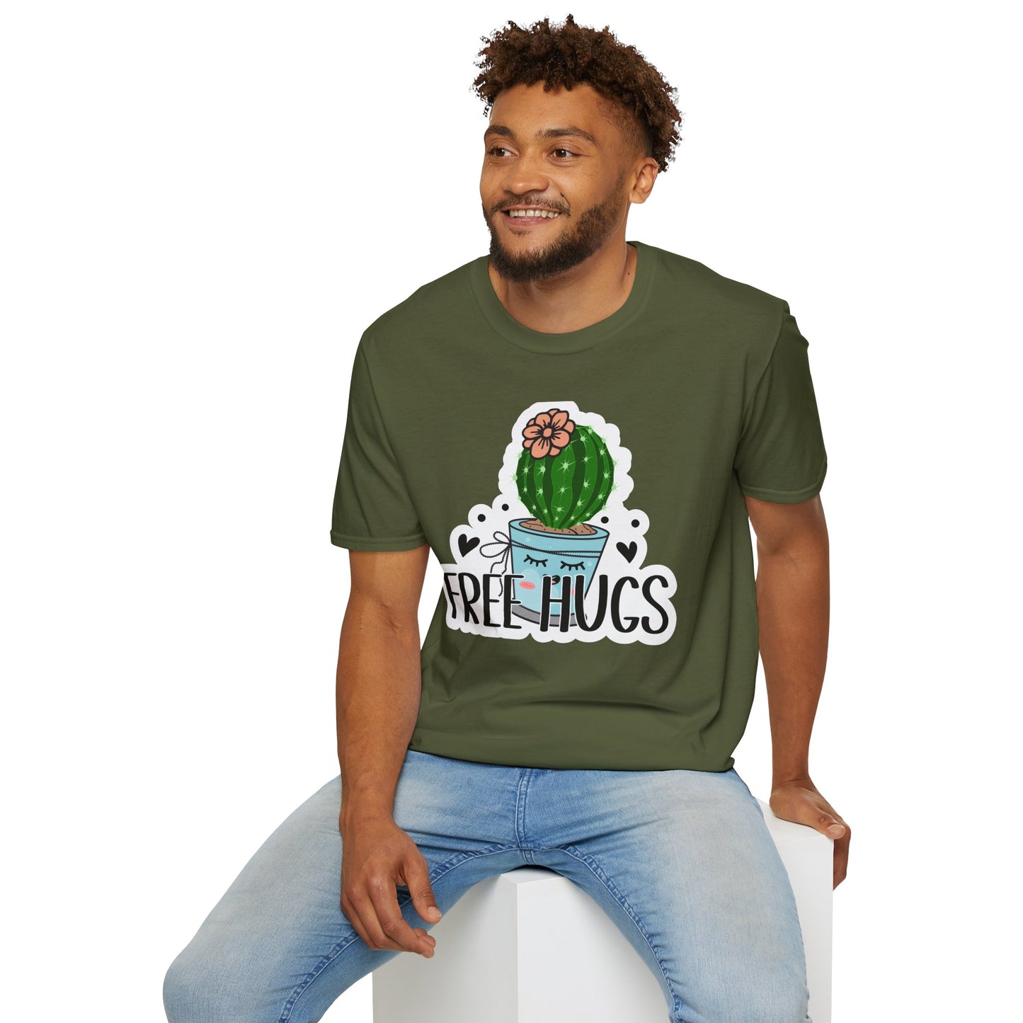 Unisex Softstyle T-Shirt Free Hugs, Cactus Tee Shirt