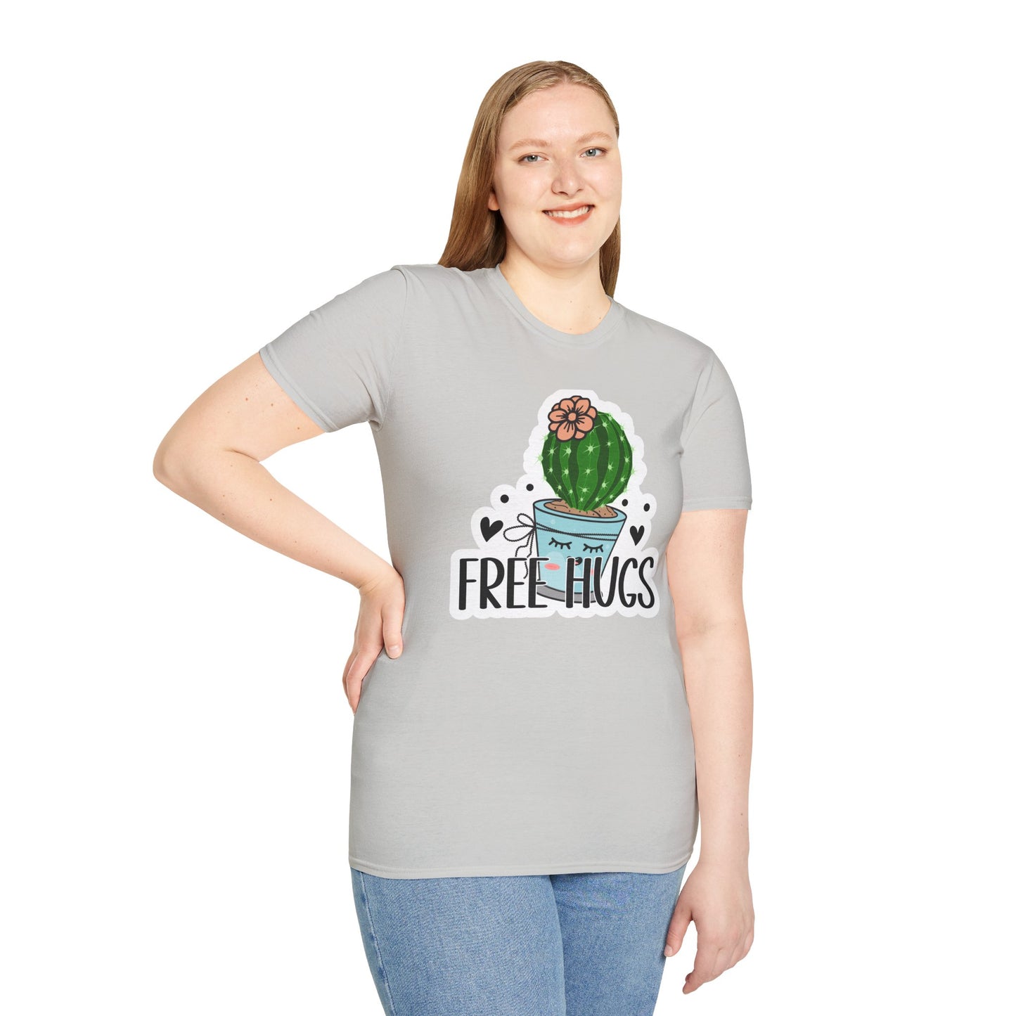 Unisex Softstyle T-Shirt Free Hugs, Cactus Tee Shirt