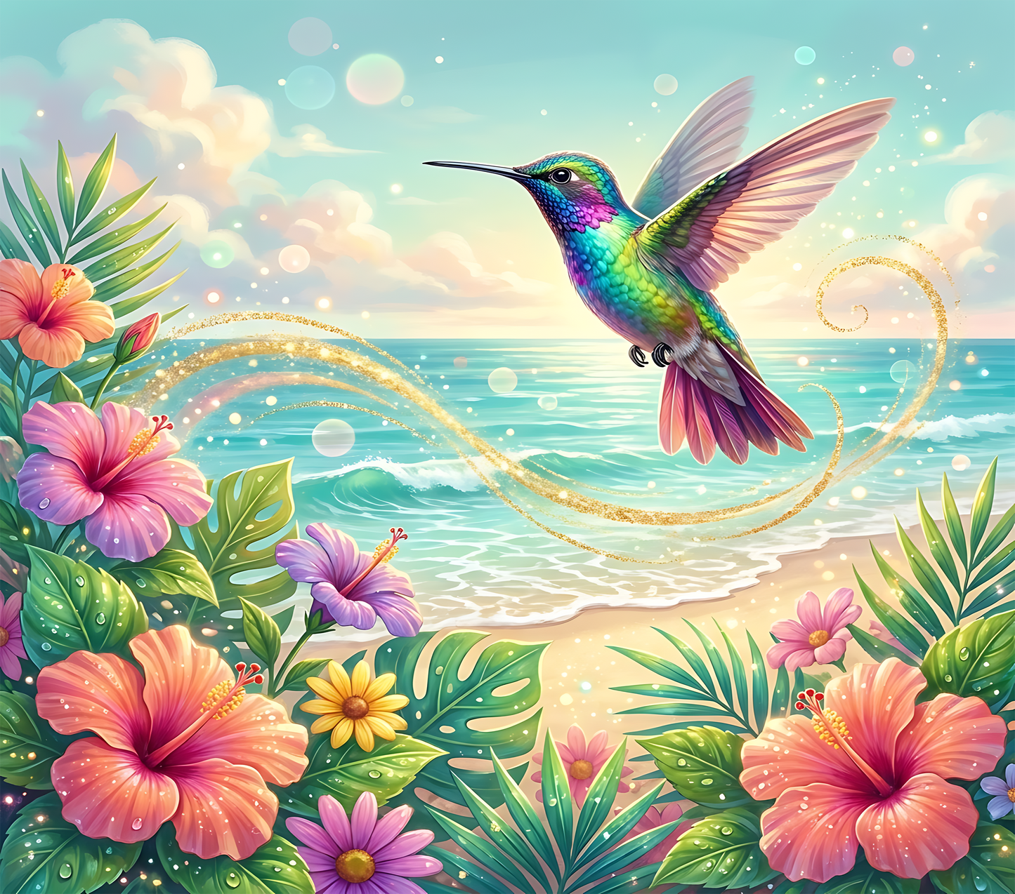 20 oz Stainless Steel Tumbler, Tropical Hummingbird - LIMITED EDITION