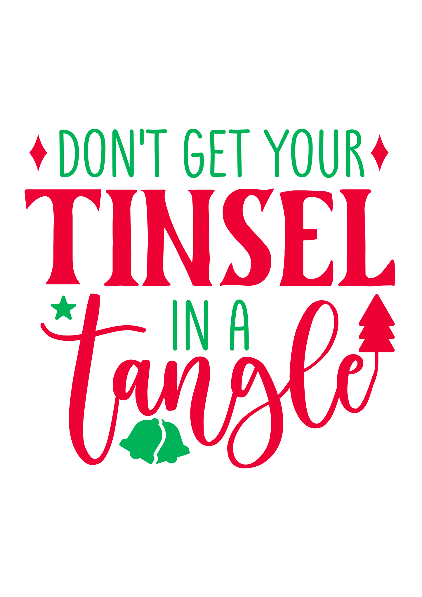 Stickers - Don't Get Your Tinsel In a Tangle, Christmas Stickers