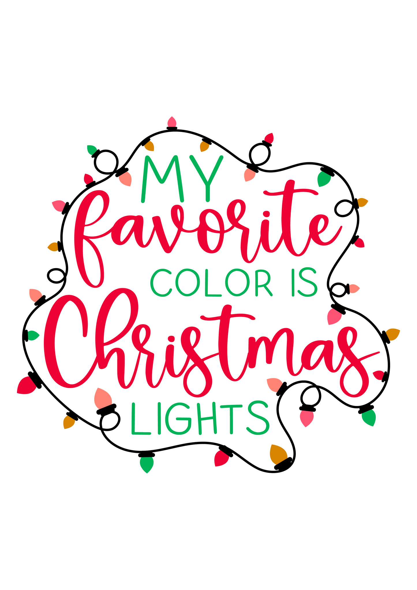 Stickers - My Favorite Color Is Christmas Lights, Christmas Stickers