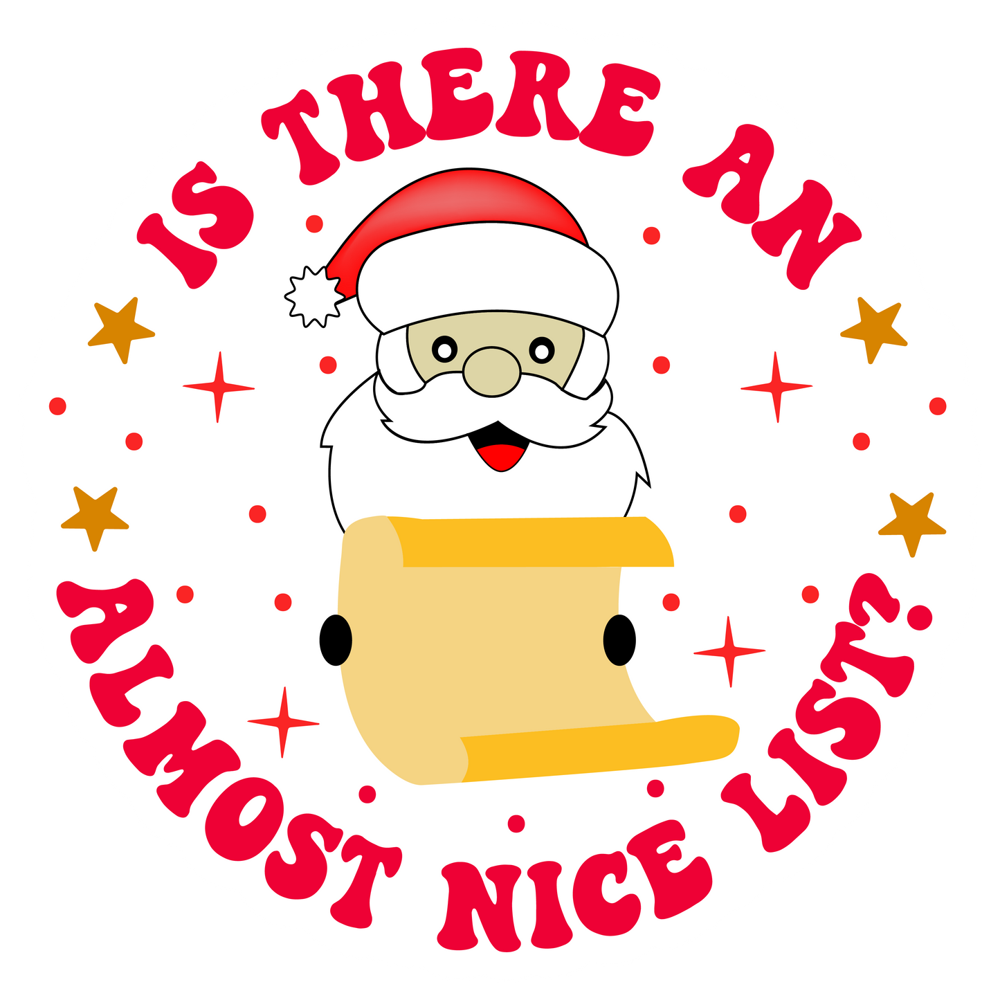 Stickers - Is There An Almost Nice List Sticker, Christmas Stickers