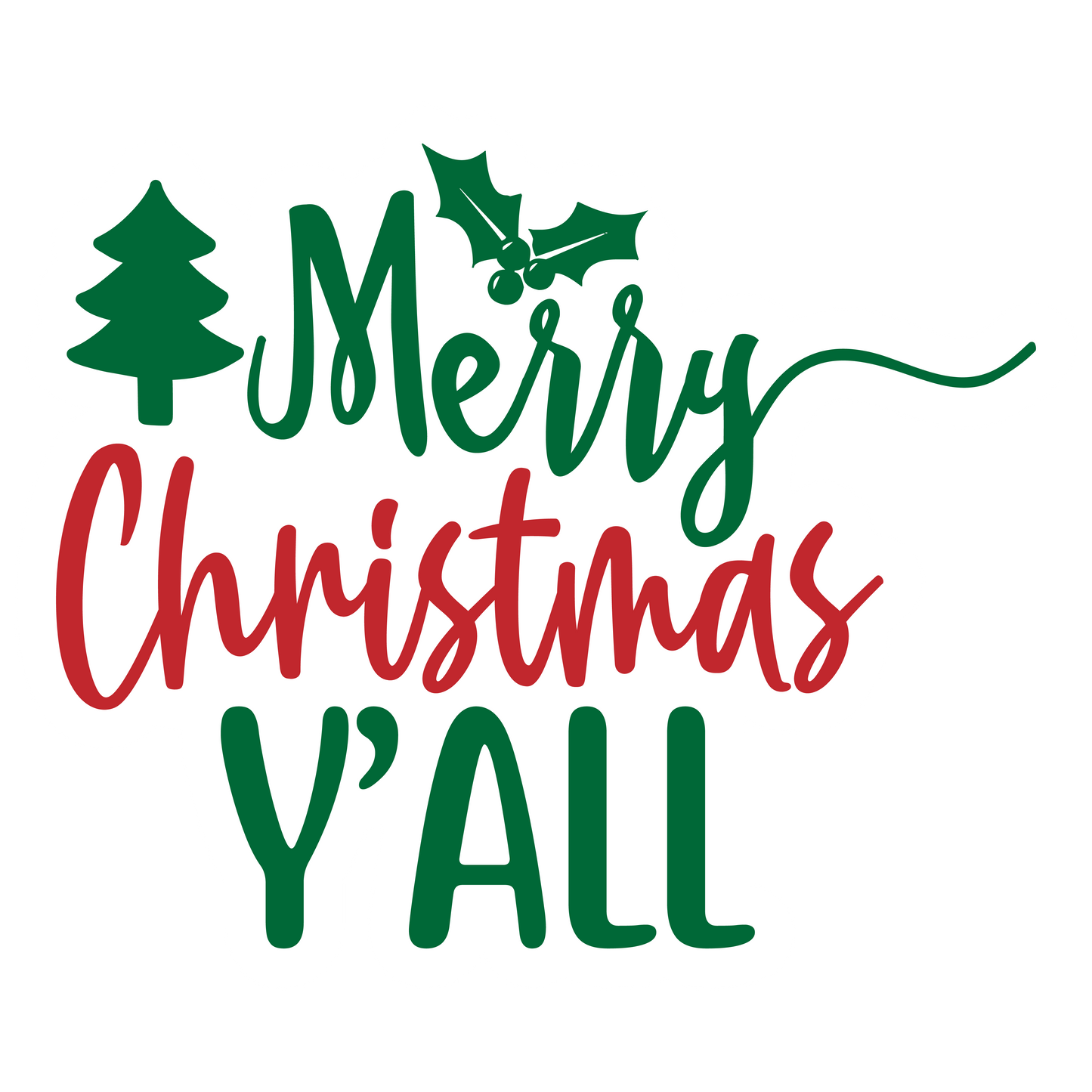 Stickers - Merry Christmas Y'All Sticker, Christmas Stickers