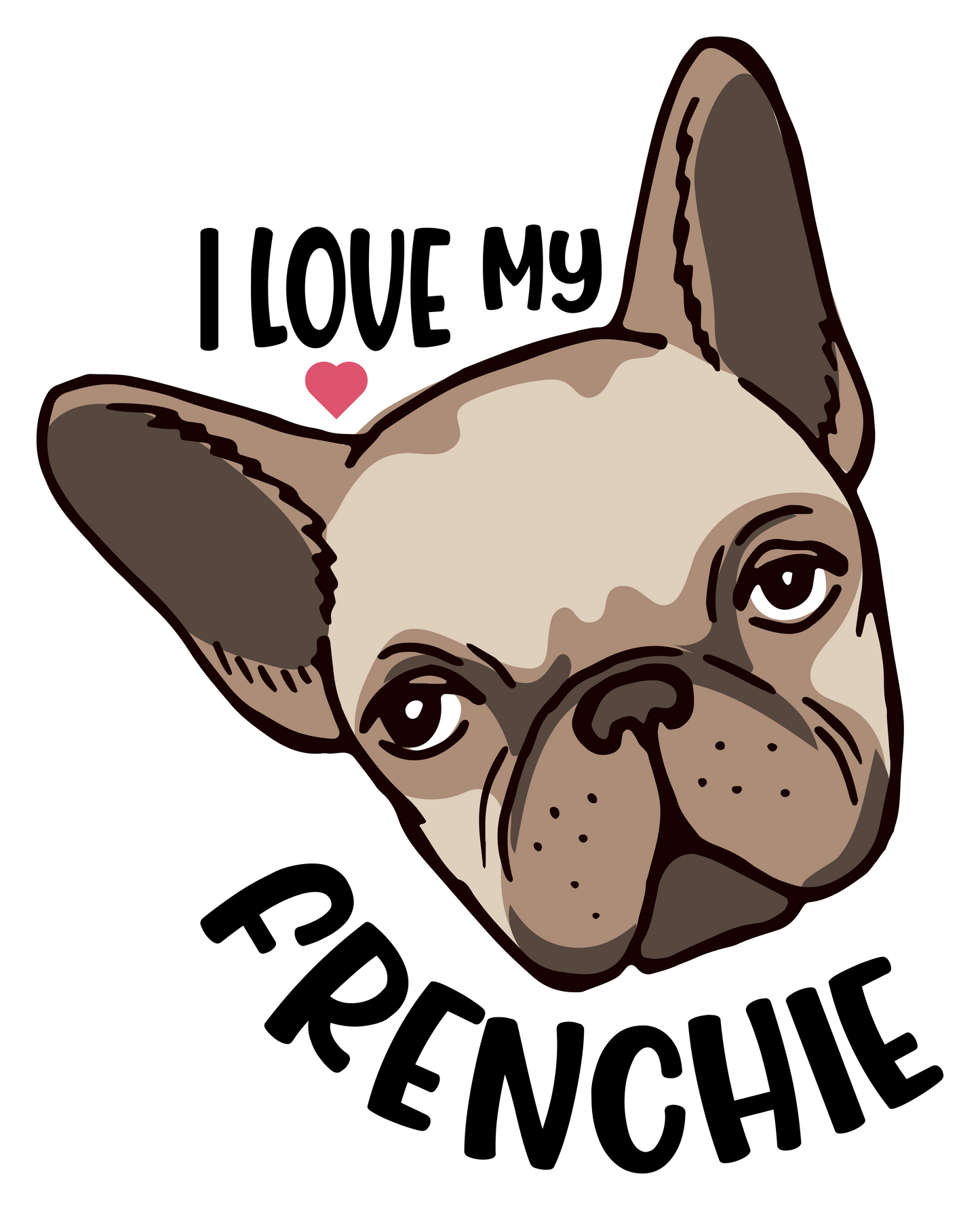 Stickers - Cartoon Dog, I Love My Frenchie