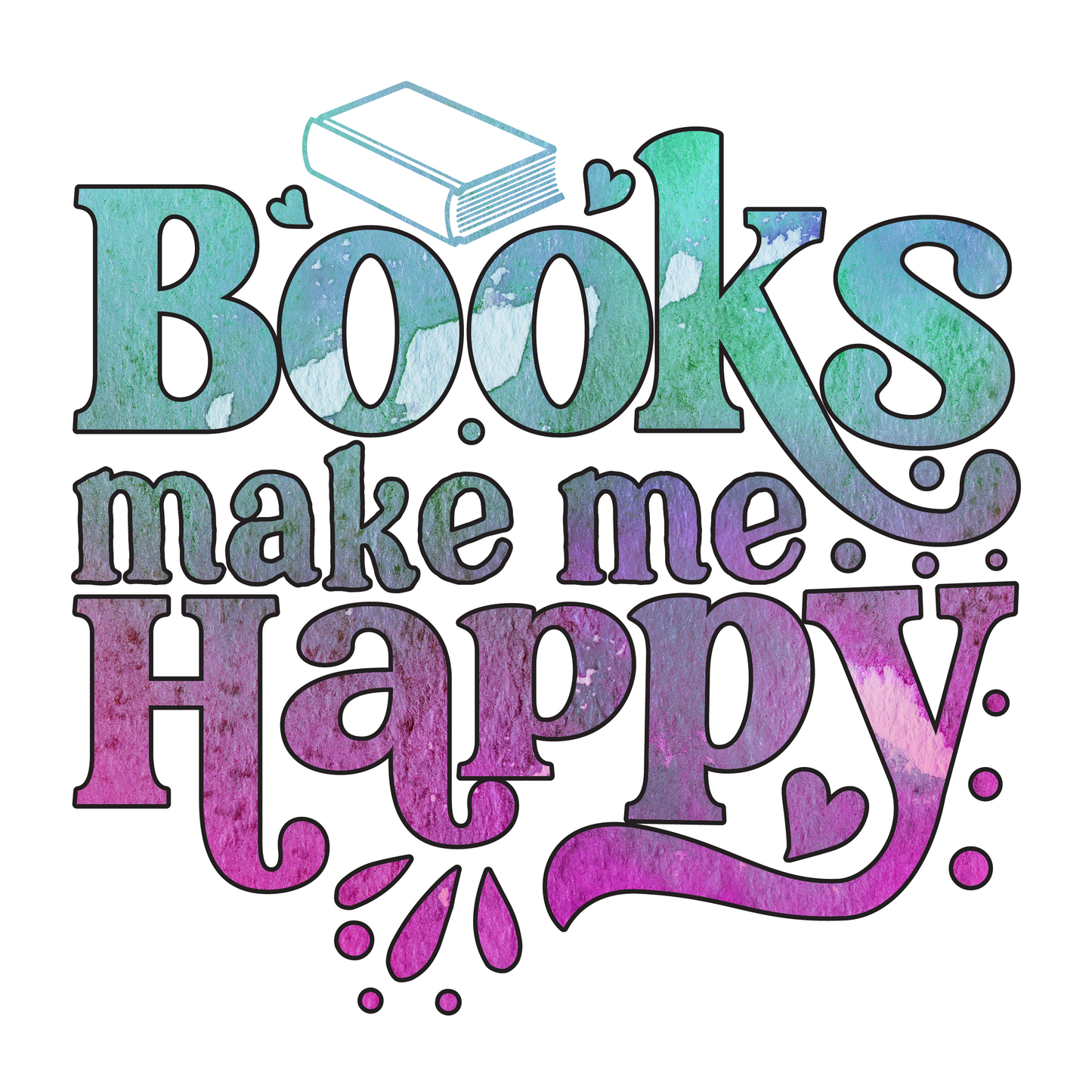 Stickers - Books Make Me Happy Sticker, Book Lovers' Stickers