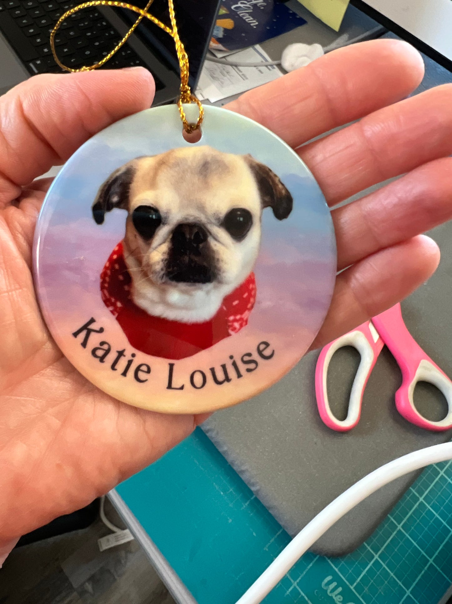Rainbow Bridge Ornament - Customized 2.75 Inch Round Ceramic Ornament