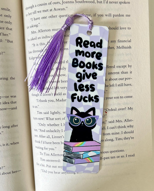 Bookmark - Metal Bookmark 1.5" x 6" with Tassel - Read More Books