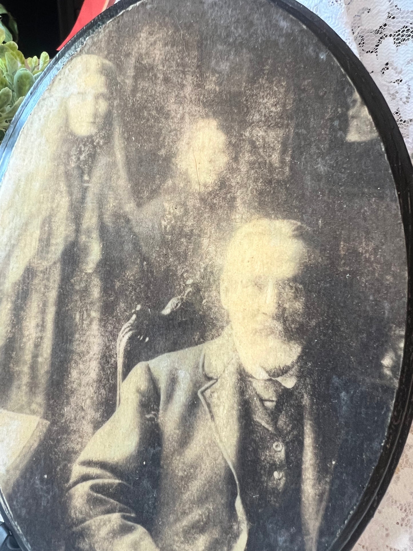 Dark Academia Wooden Plaque, Wall Hanging, Creepy People
