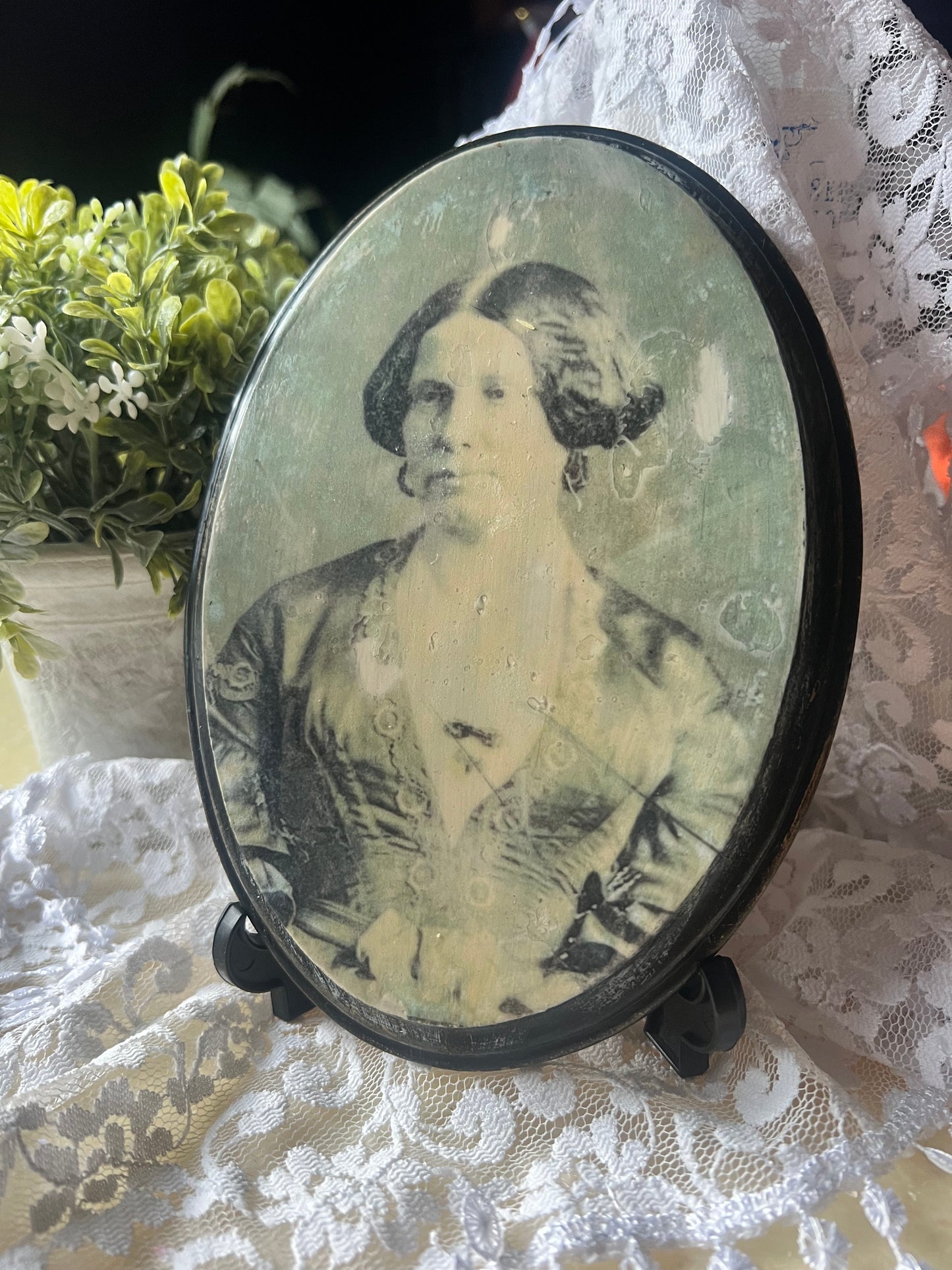 Dark Academia, 1860's Ghostly Woman, Wooden Plaque, Wall Hanging, Halloween