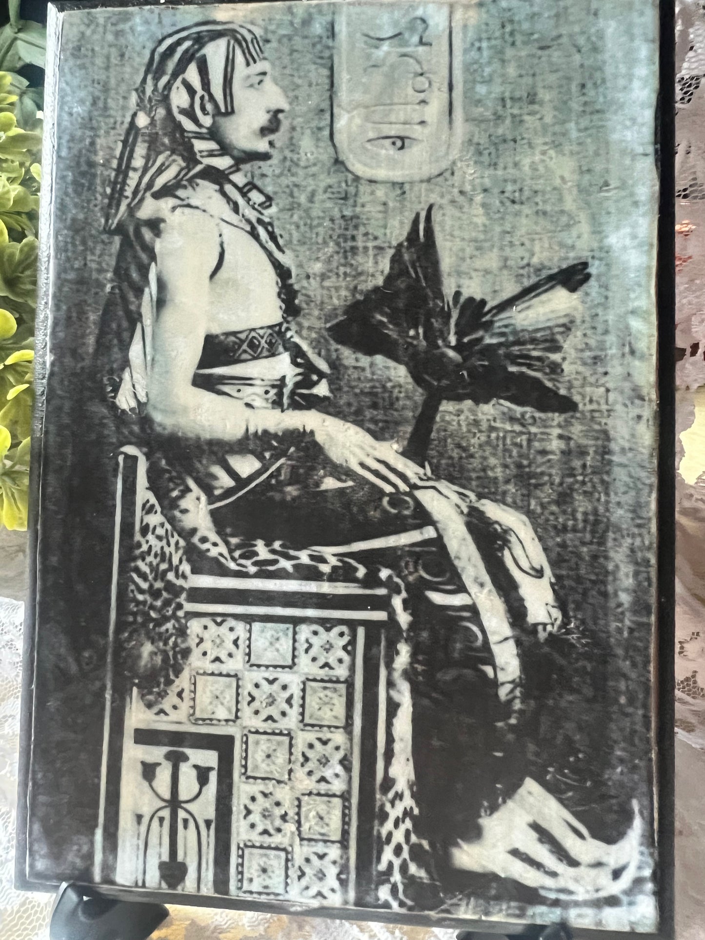 Dark Academia, Victorian Man, Antique Photo, Egyptian Costume, Wooden Plaque