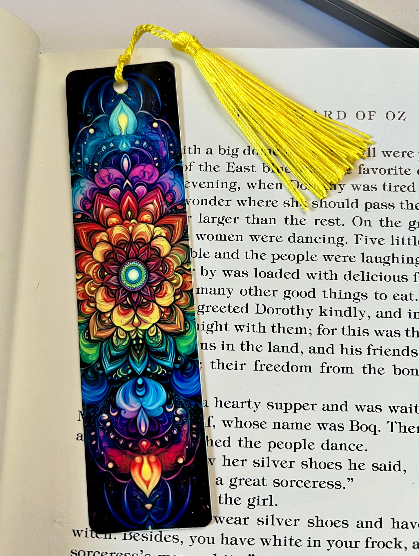 Bookmark - Metal Bookmark 1.5" x 6" with Tassel - Mandala