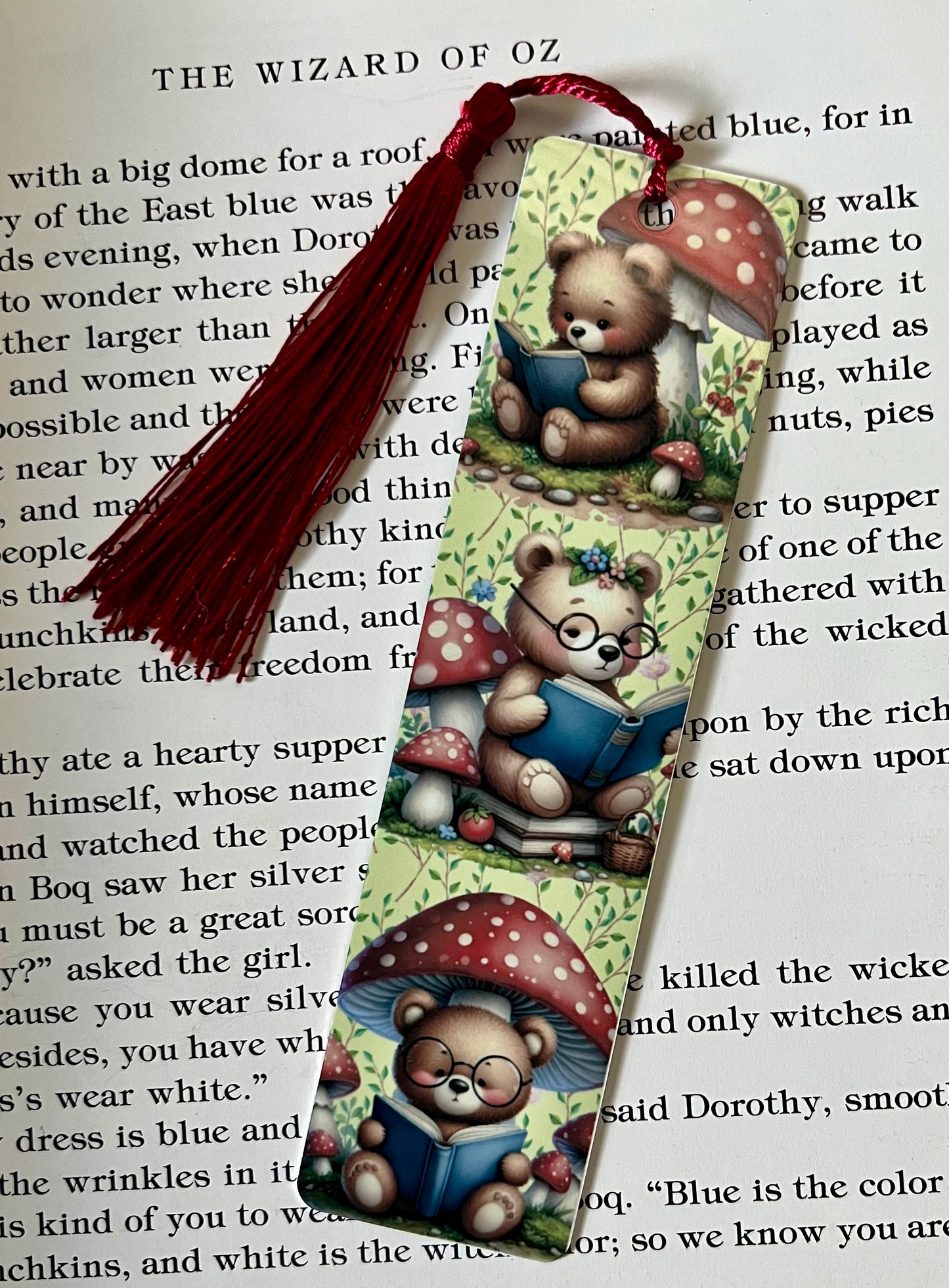 Bookmark - Metal Bookmark 1.5" x 6" with Tassel - Teddy Bears