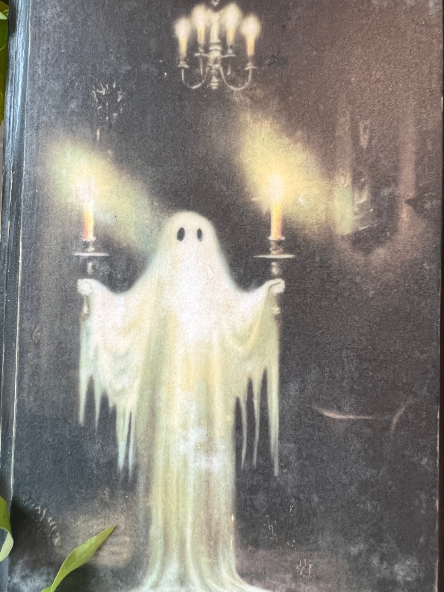 Dark Academia, Spooky Ghost with Candles, Wooden Plaque Wall Hanging