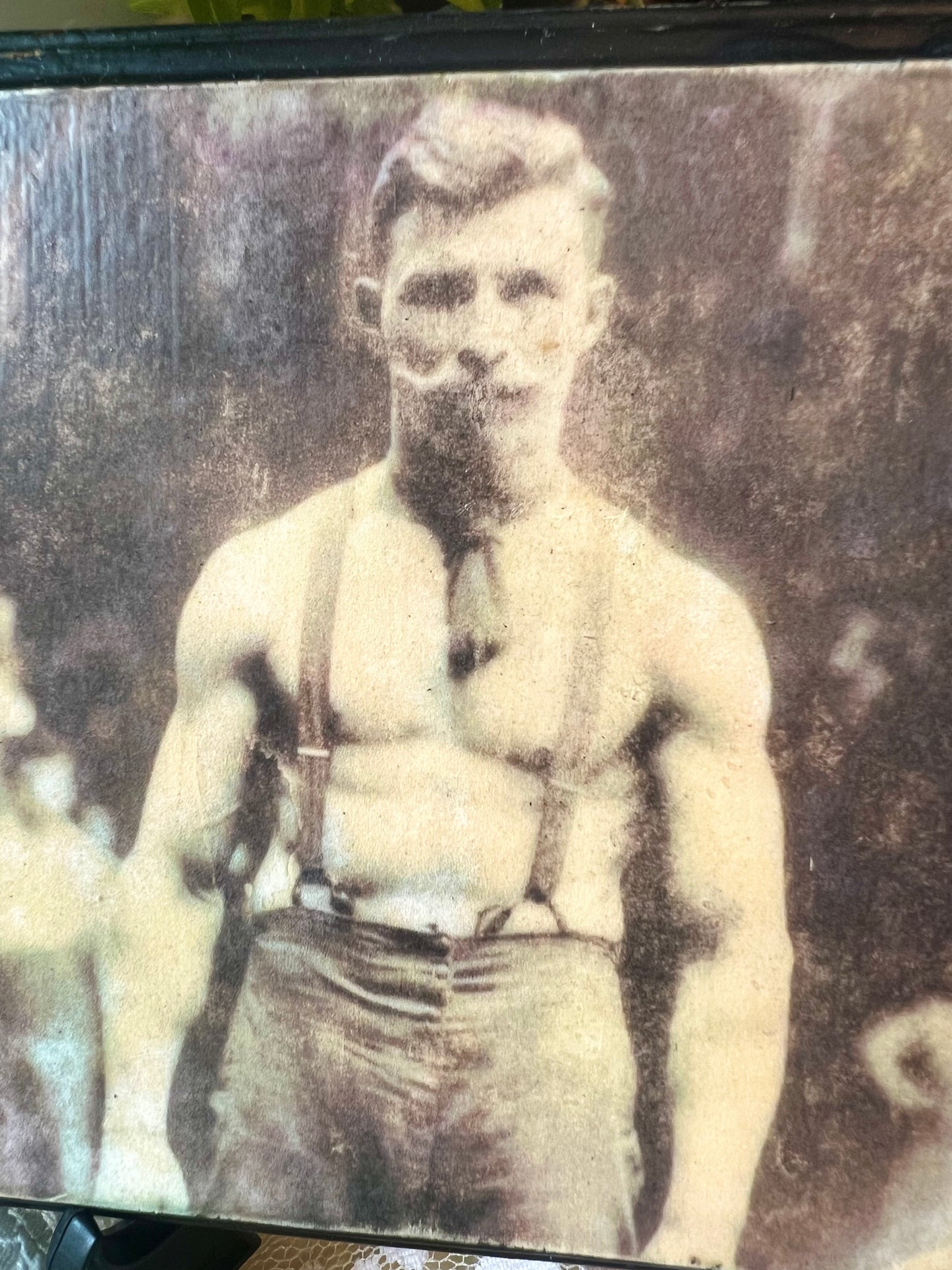 Dark Academia Plaque, Wall Hanging, Tabletop Display, Late 1800's Hunky Guy