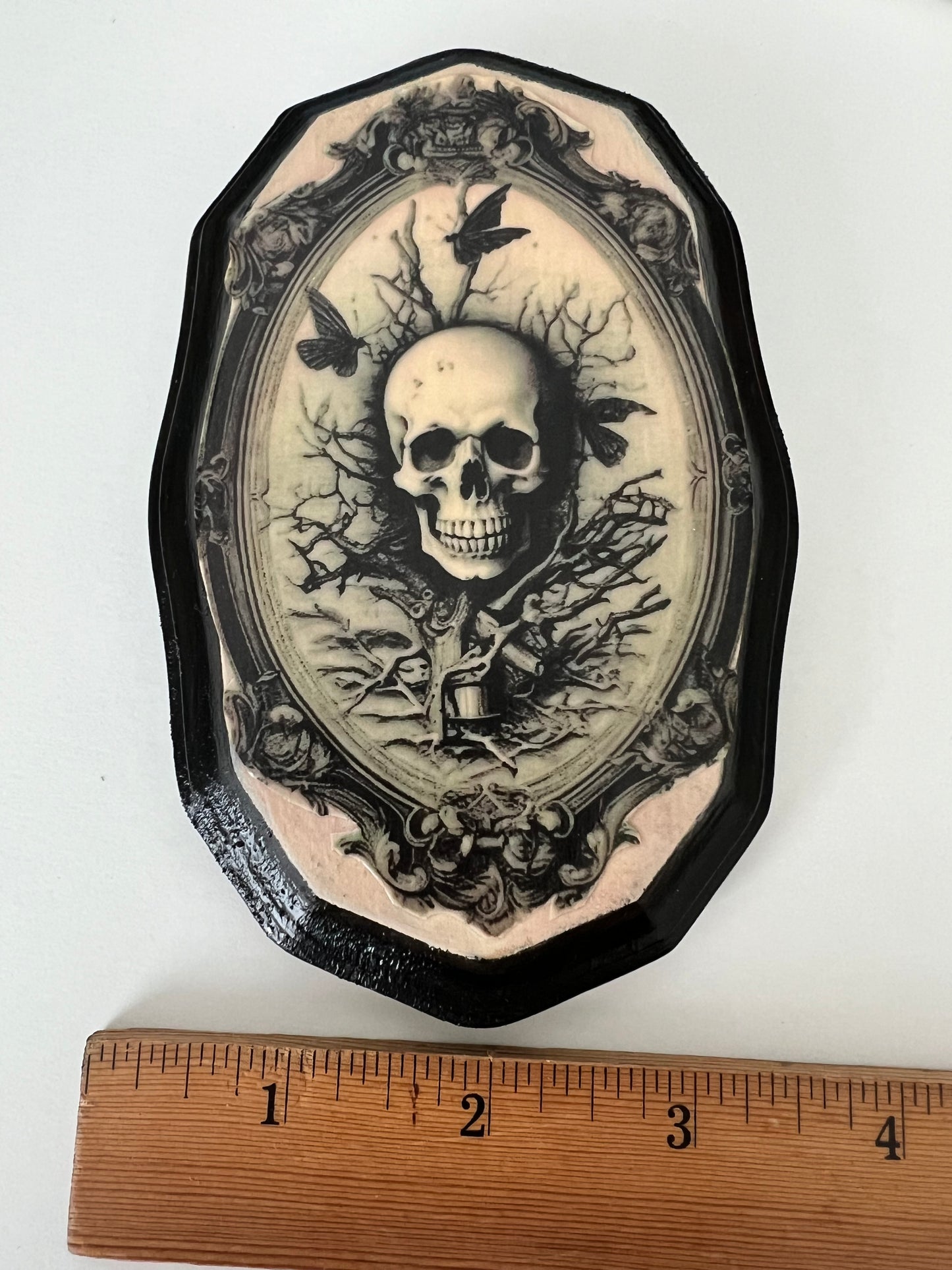 Gothic Skull  - Wooden Plaque Wall Hanging