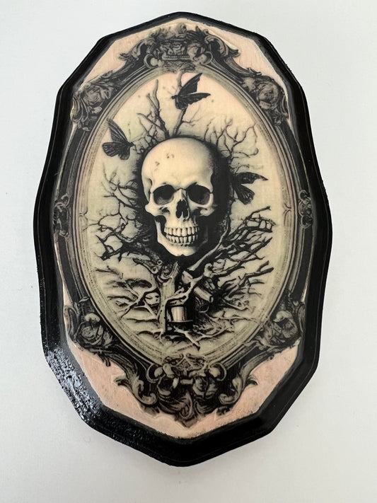 Gothic Skull  - Wooden Plaque Wall Hanging