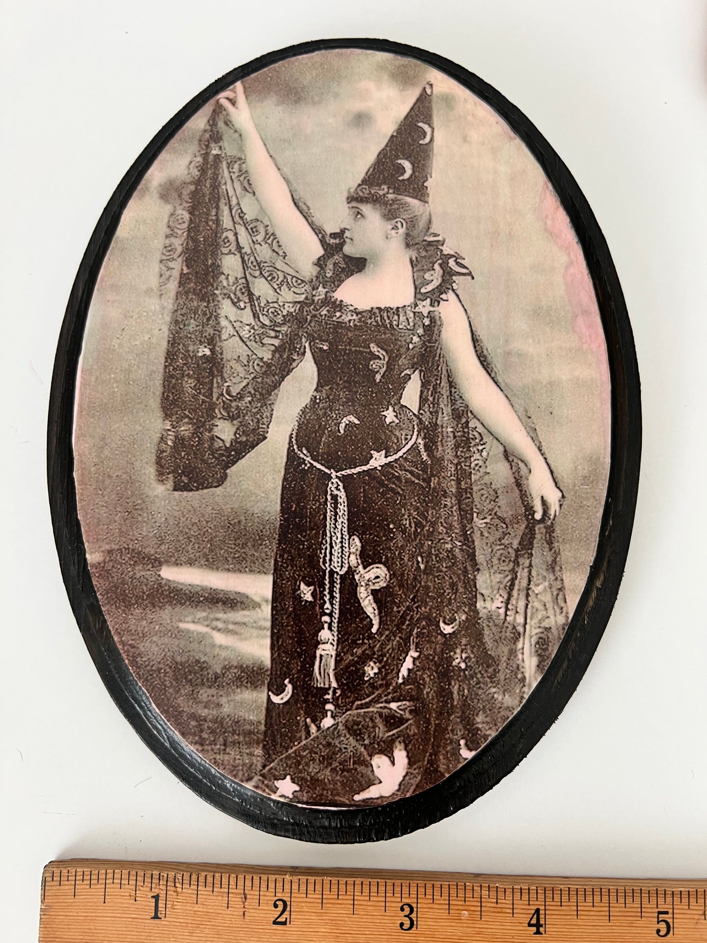 High Priestess Witch - Oval Wooden Plaque Wall Hanging